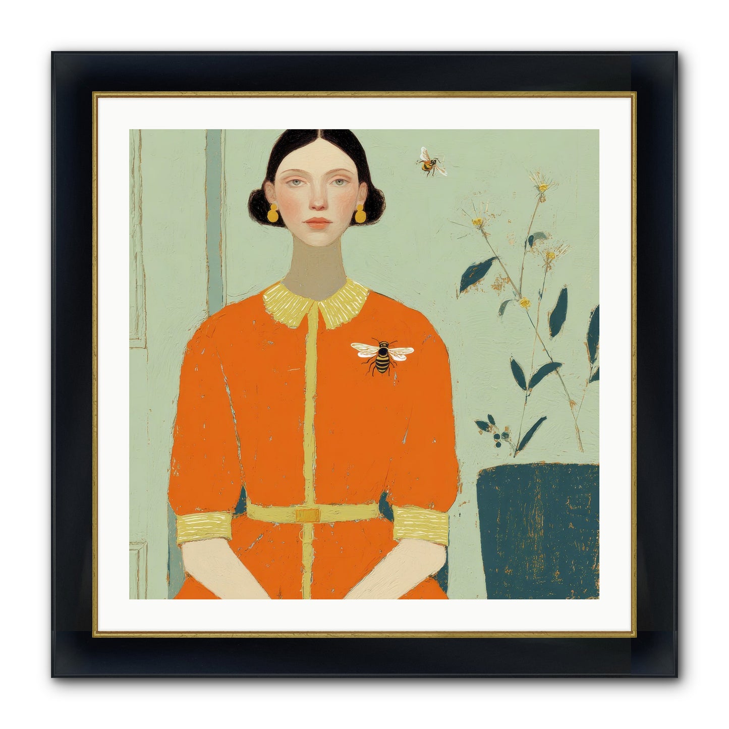 The Doe Delivered Letters Framed Print - Wide Black w/Gold 30x30