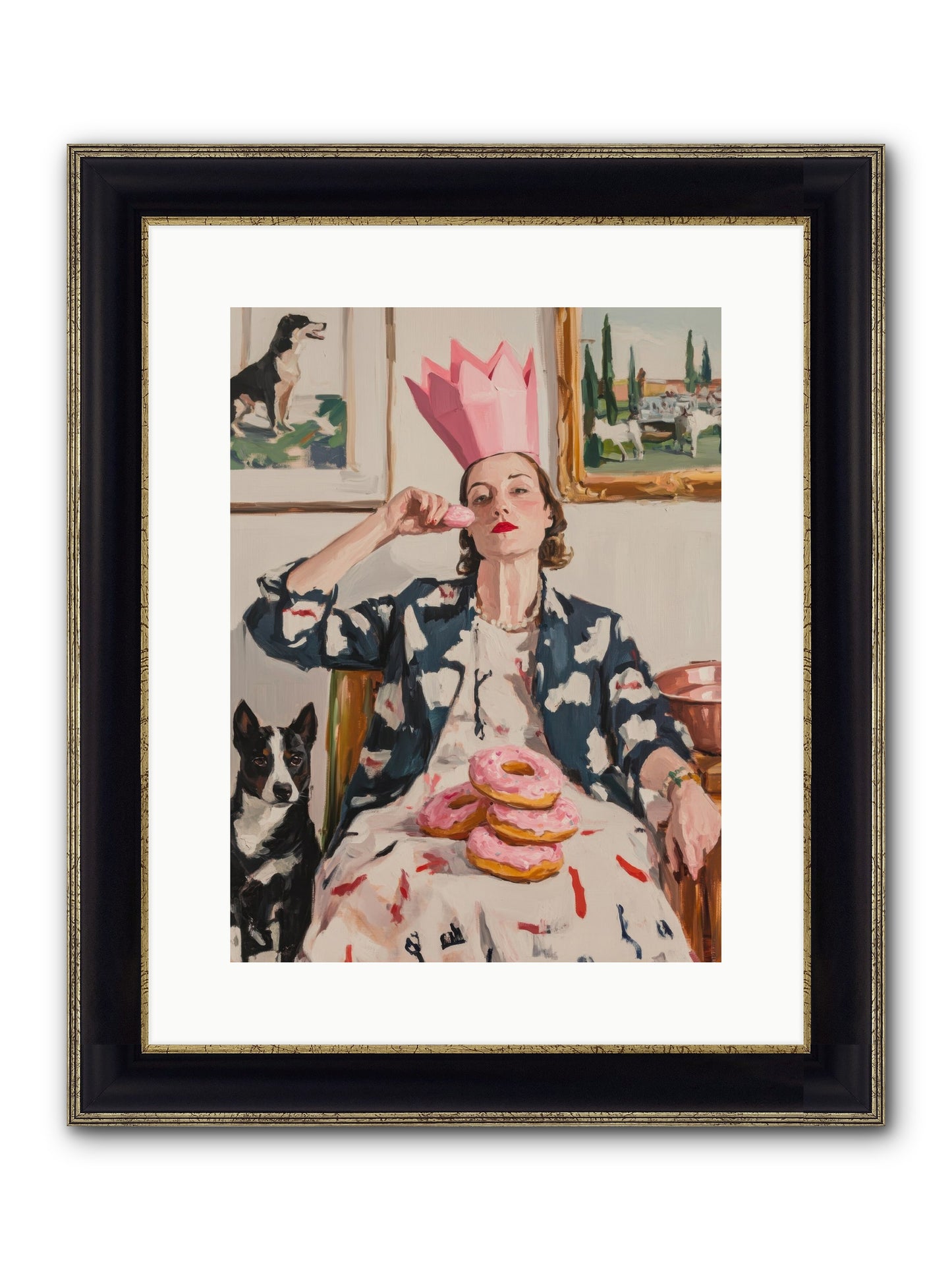 The Donut Diarist Framed Print - Black & Gold 12x16