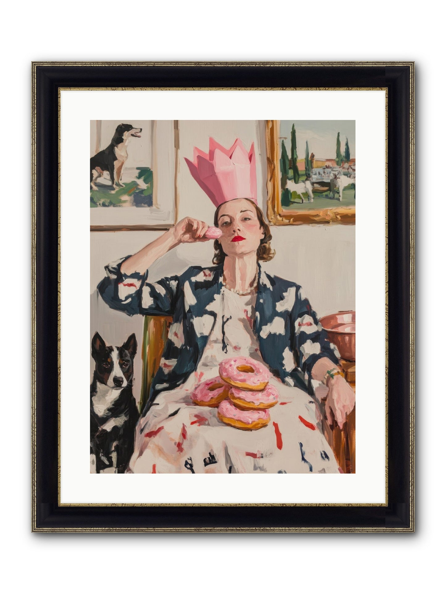 The Donut Diarist Framed Print - Black & Gold 18x24