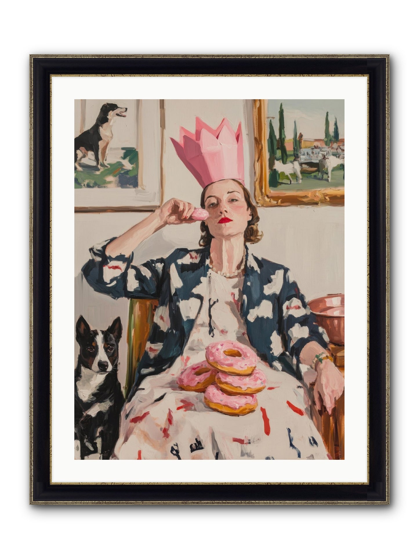 The Donut Diarist Framed Print - Black & Gold 24x32