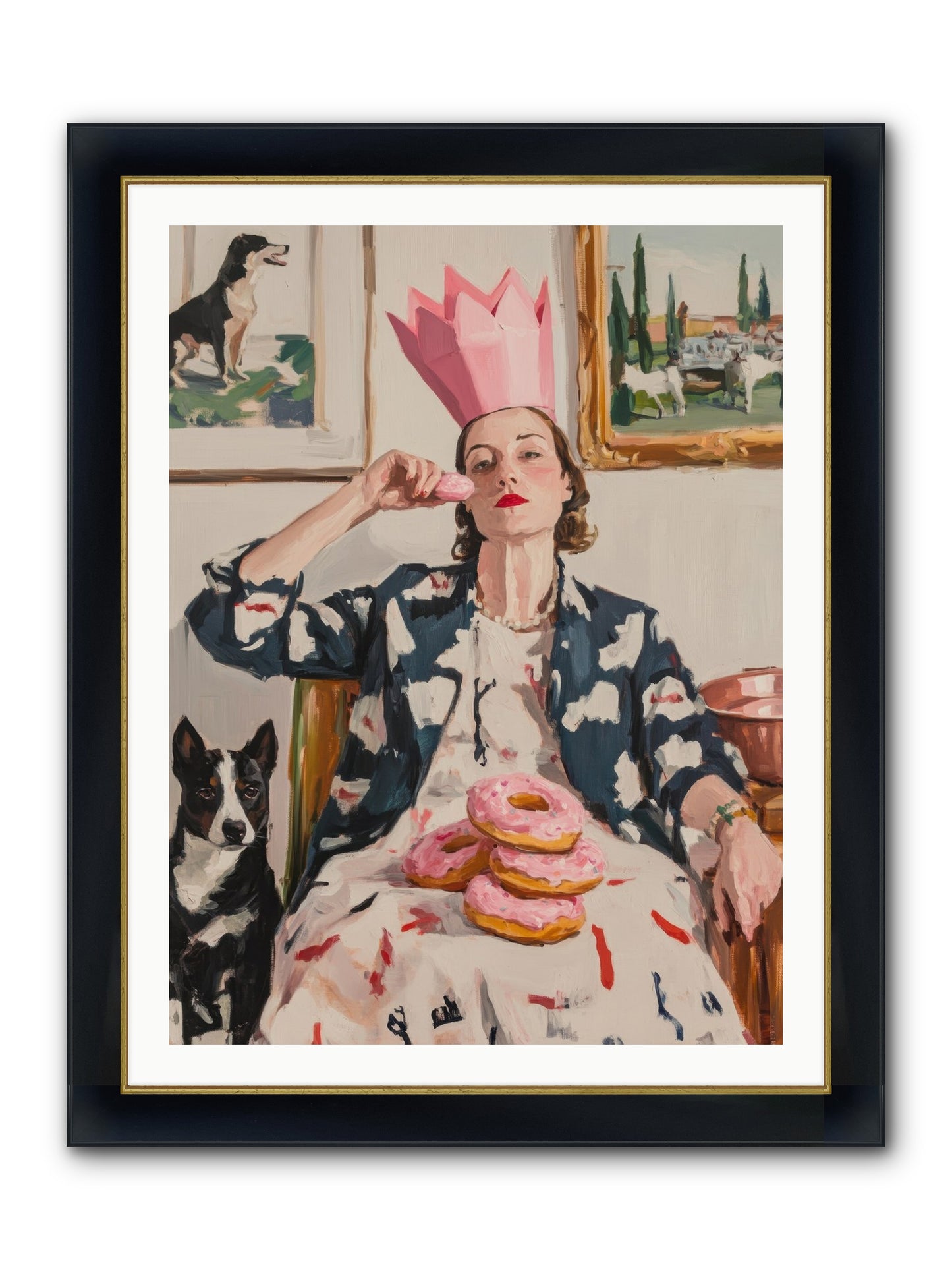 The Donut Diarist Framed Print - Wide Black w/Gold 30x40