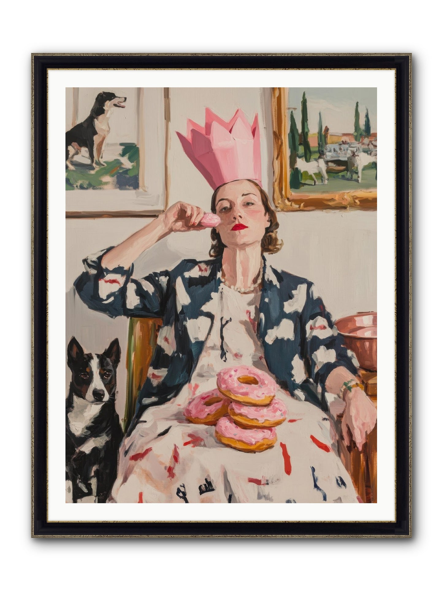 The Donut Diarist Framed Print - Black & Gold 36x48