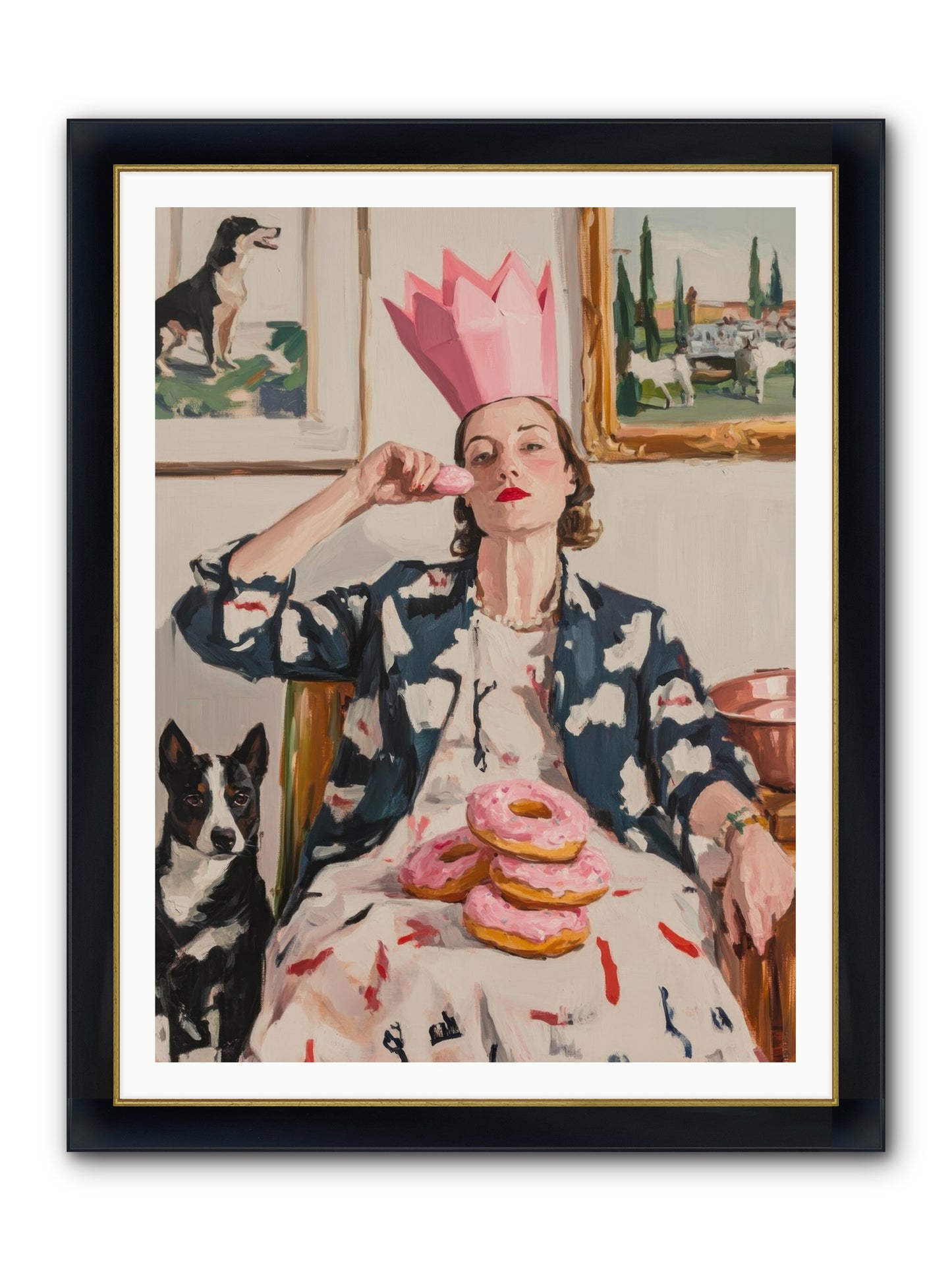 The Donut Diarist Framed Print - Wide Black w/Gold 36x48