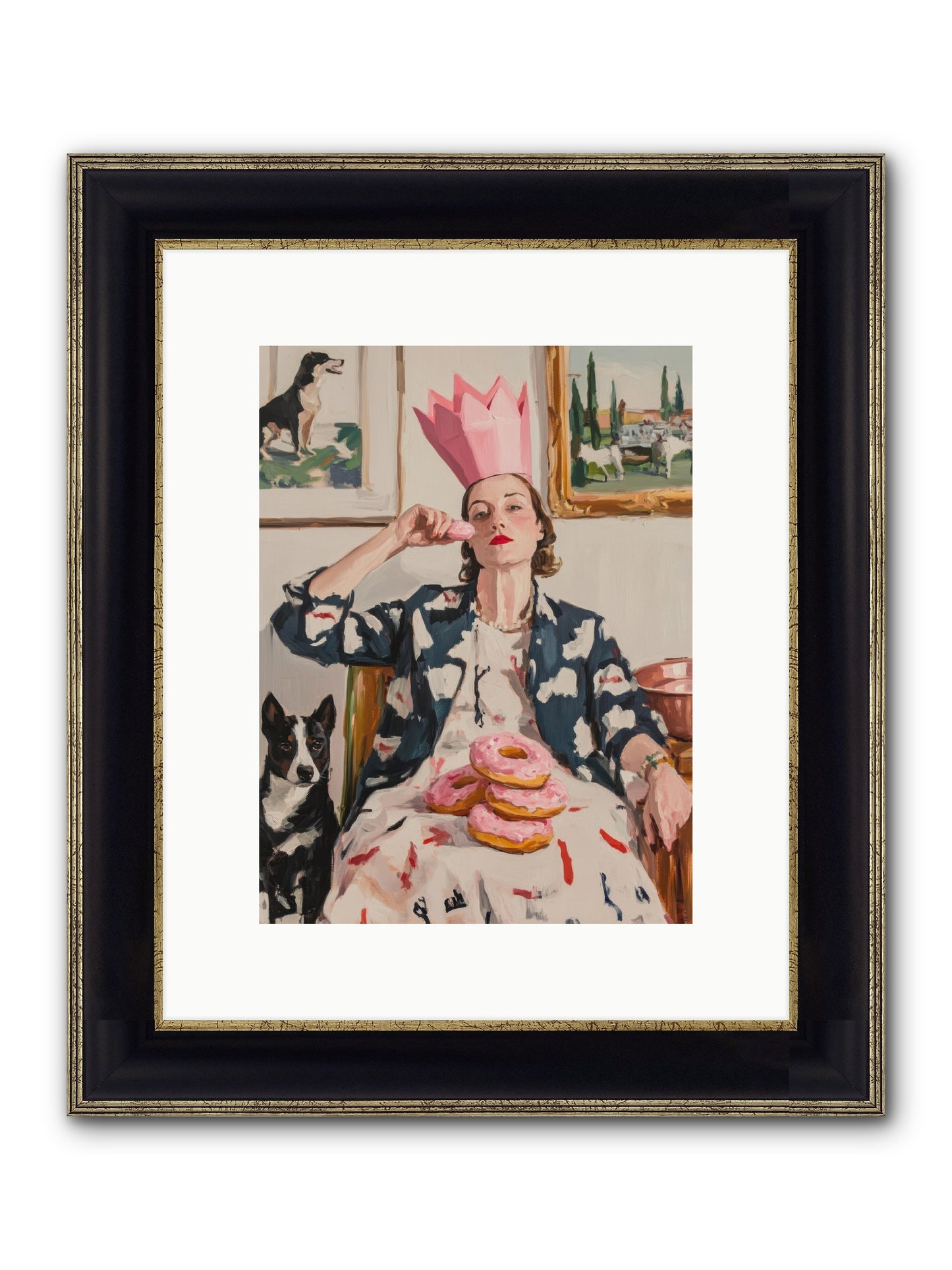The Donut Diarist Framed Print - Black & Gold 9x12