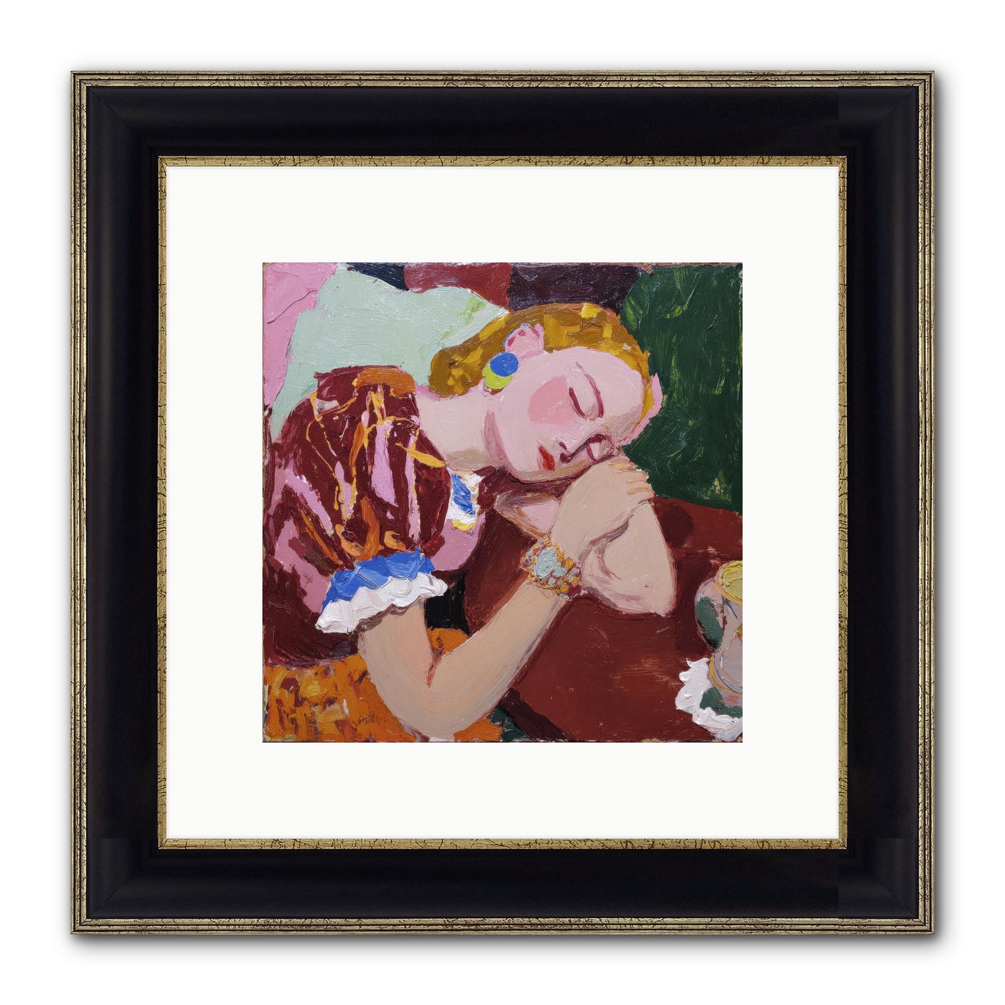 The Dream Framed Print - Black & Gold 10x10