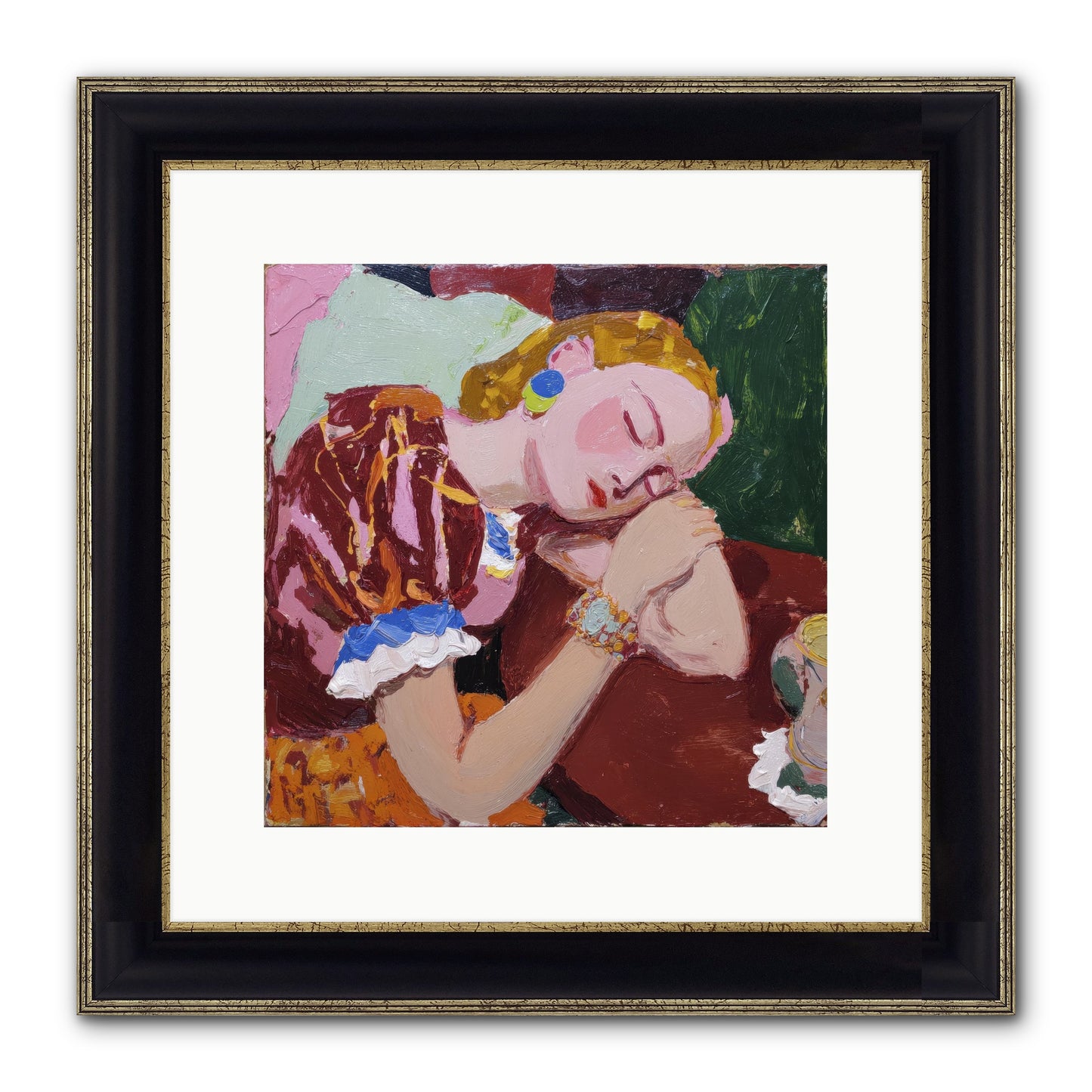 The Dream Framed Print - Black & Gold 12x12