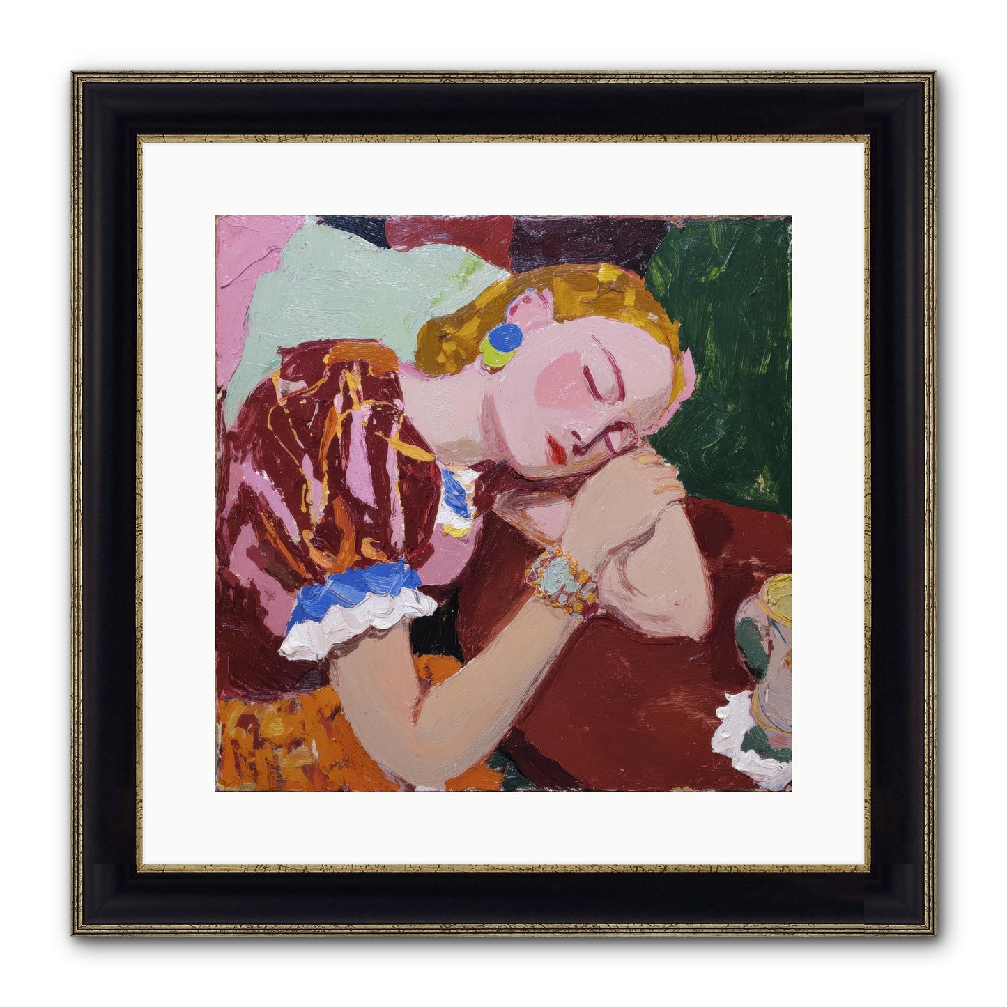The Dream Framed Print - Black & Gold 16x16