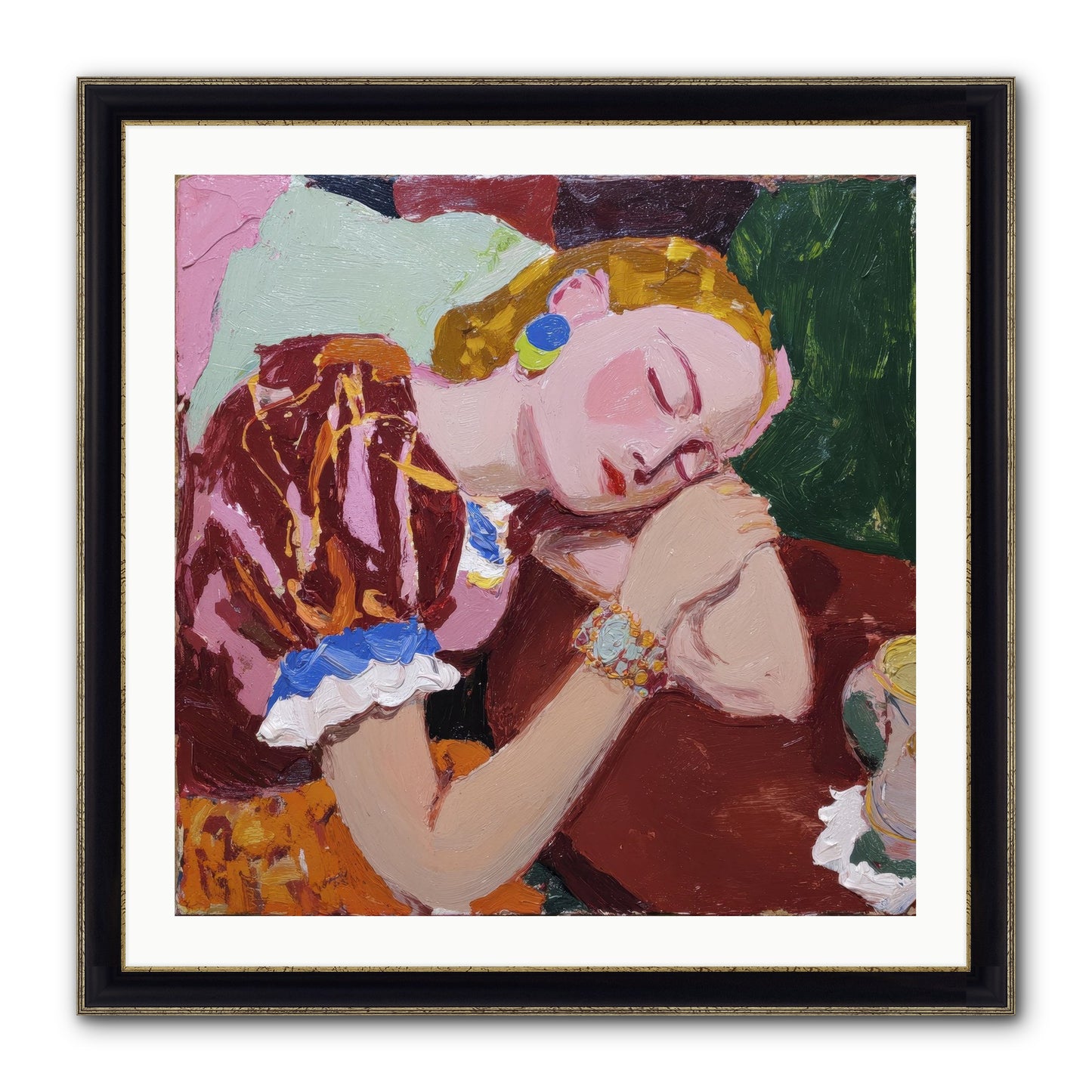 The Dream Framed Print - Black & Gold 30x30