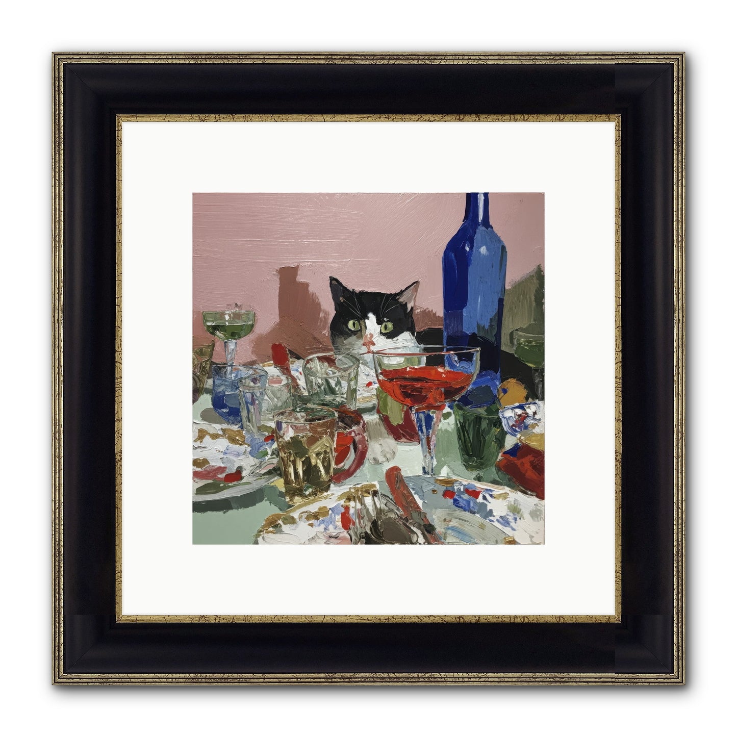 The Dreamer Framed Print - Black & Gold 10x10