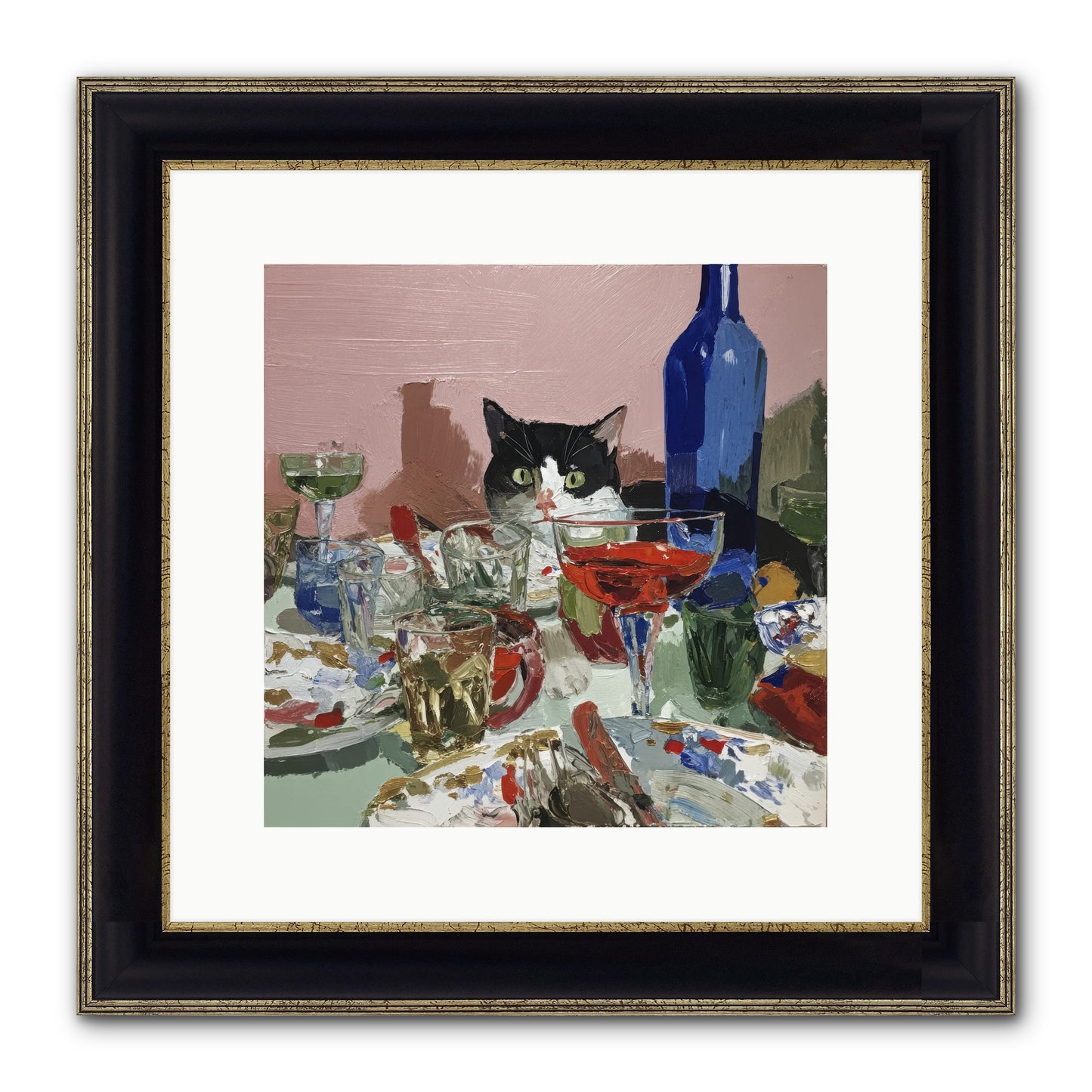The Dreamer Framed Print - Black & Gold 12x12