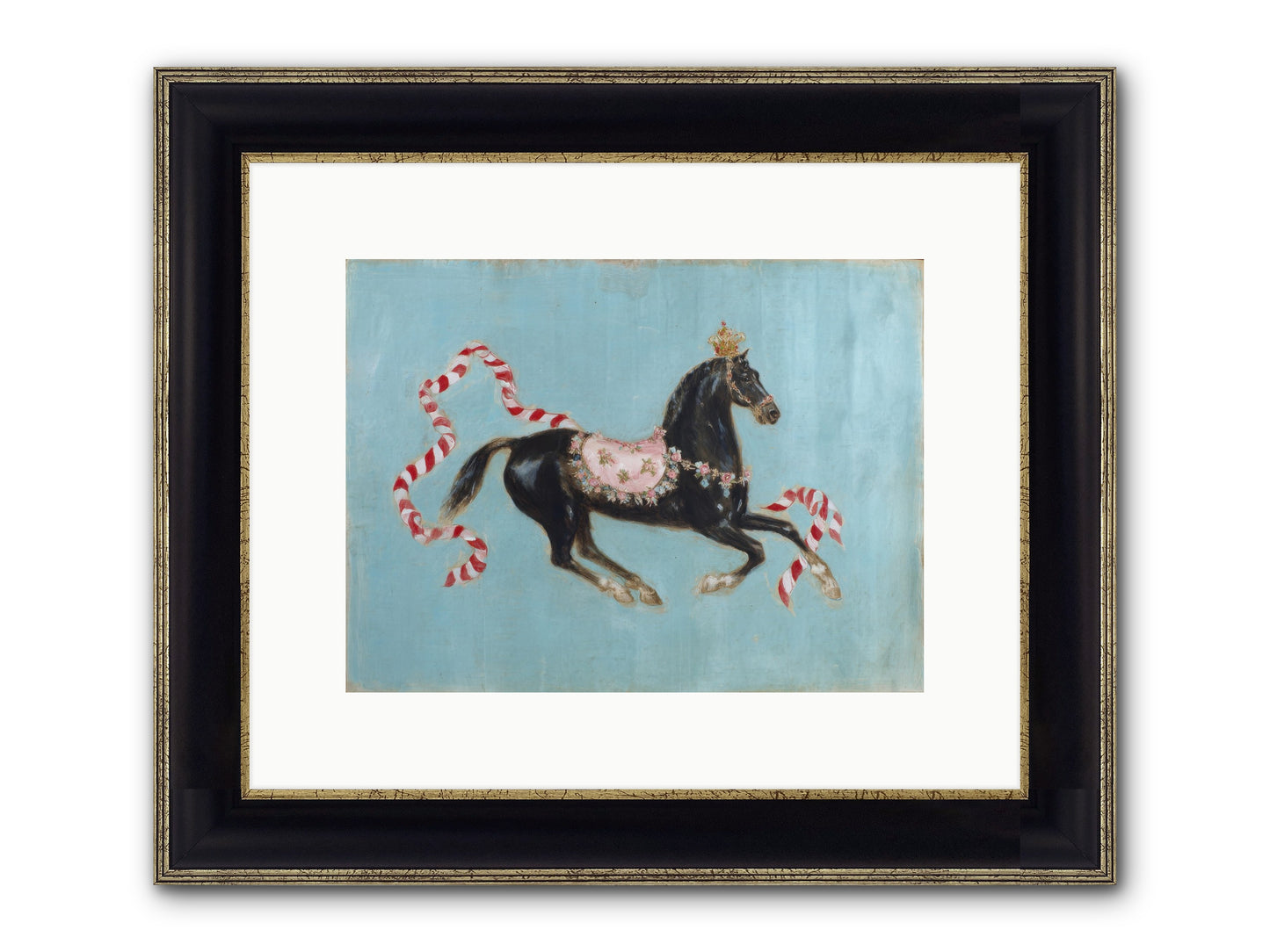 The Duchess Sleeps In Silk Paint Framed Print - Black & Gold 12x9