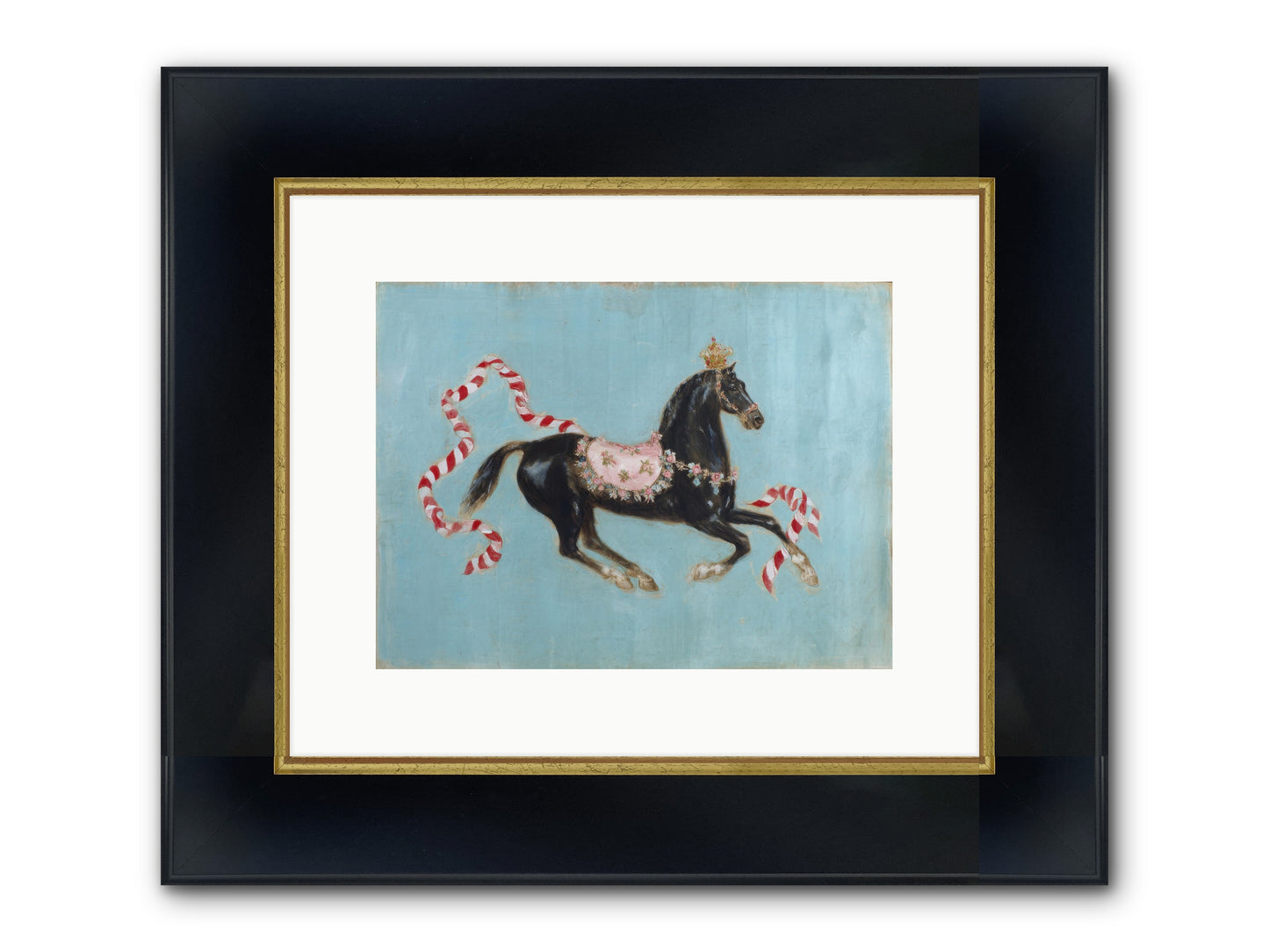 The Duchess Sleeps In Silk Paint Framed Print - Wide Black w/Gold 12x9