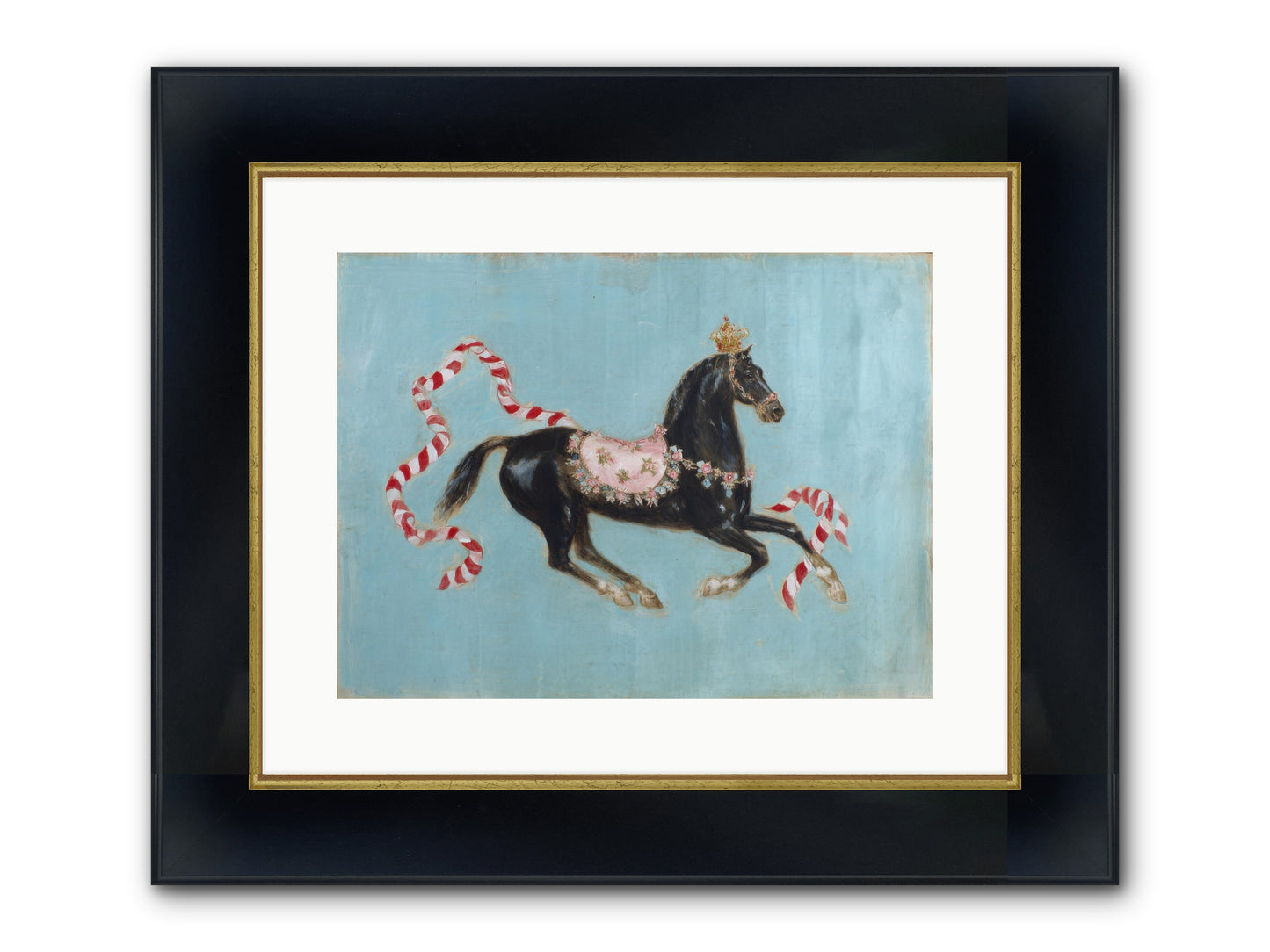 The Duchess Sleeps In Silk Paint Framed Print - Wide Black w/Gold 16x12