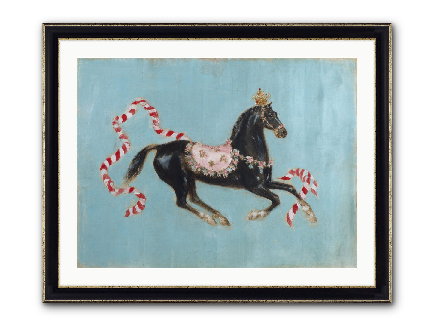 The Duchess Sleeps In Silk Paint Framed Print - Black & Gold 32x24