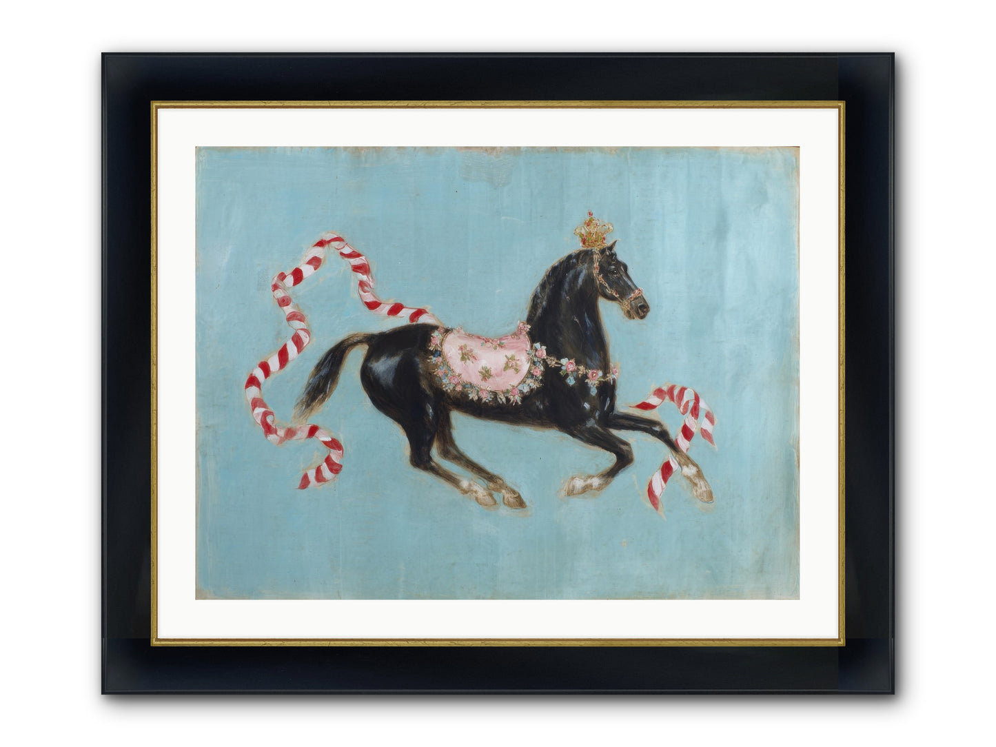 The Duchess Sleeps In Silk Paint Framed Print - Wide Black w/Gold 32x24