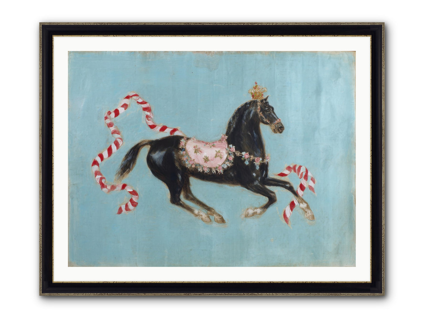The Duchess Sleeps In Silk Paint Framed Print - Black & Gold 40x30
