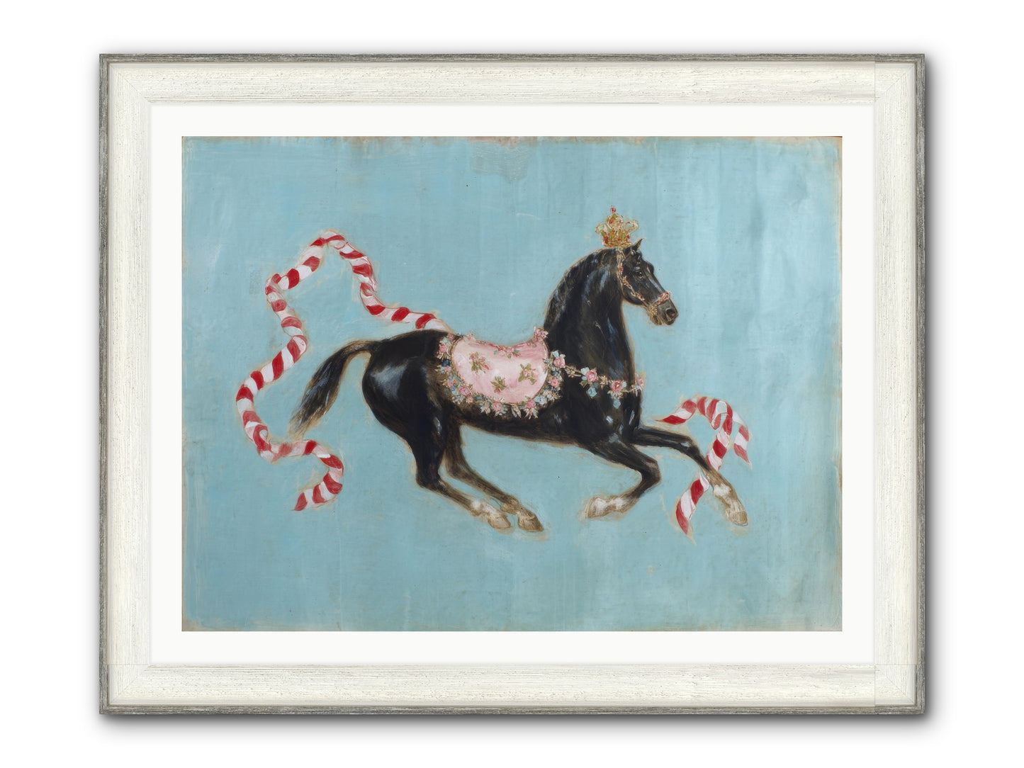 The Duchess Sleeps In Silk Paint Framed Print - Driftwood White 40x30