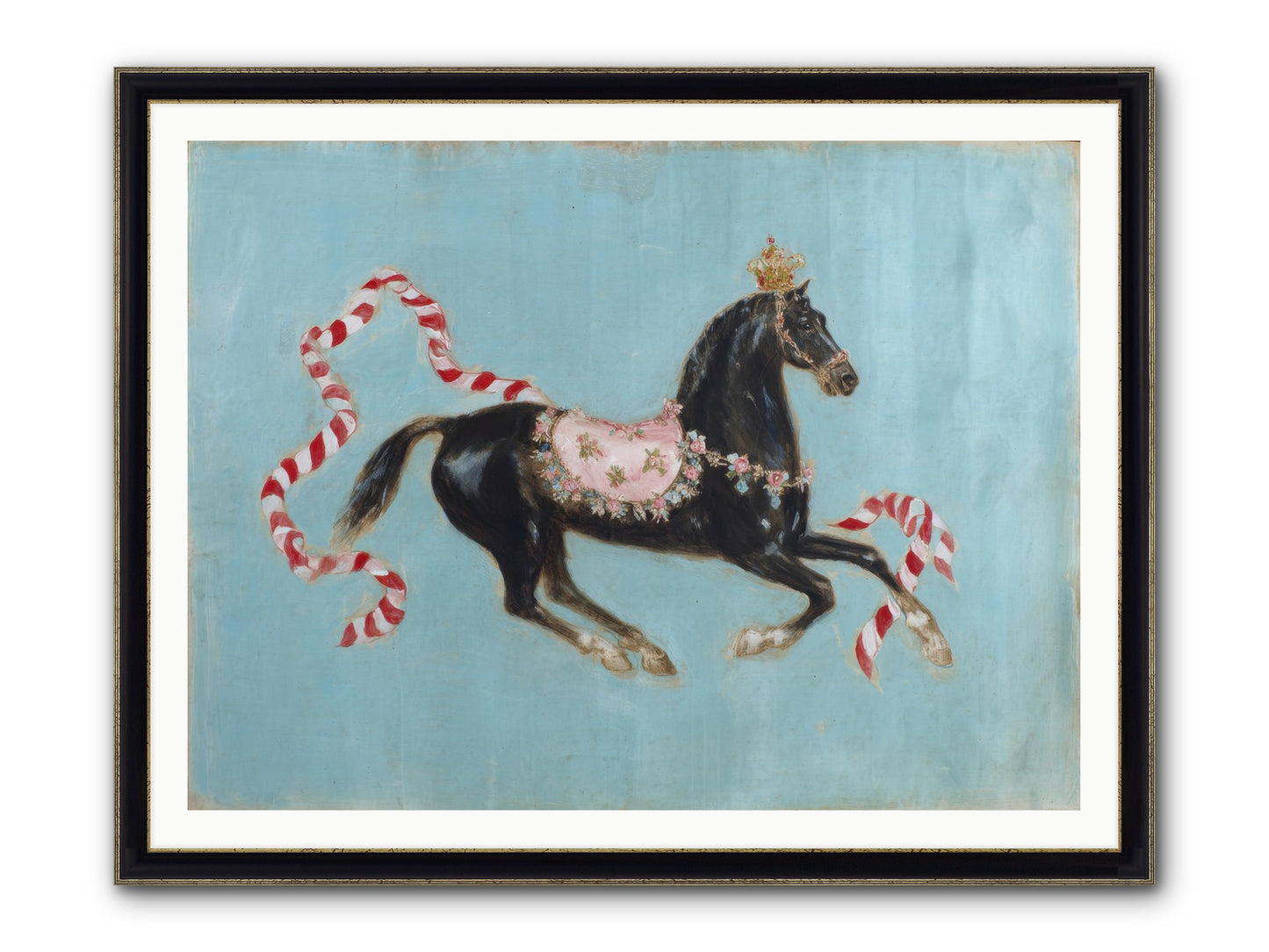 The Duchess Sleeps In Silk Paint Framed Print - Black & Gold 48x36