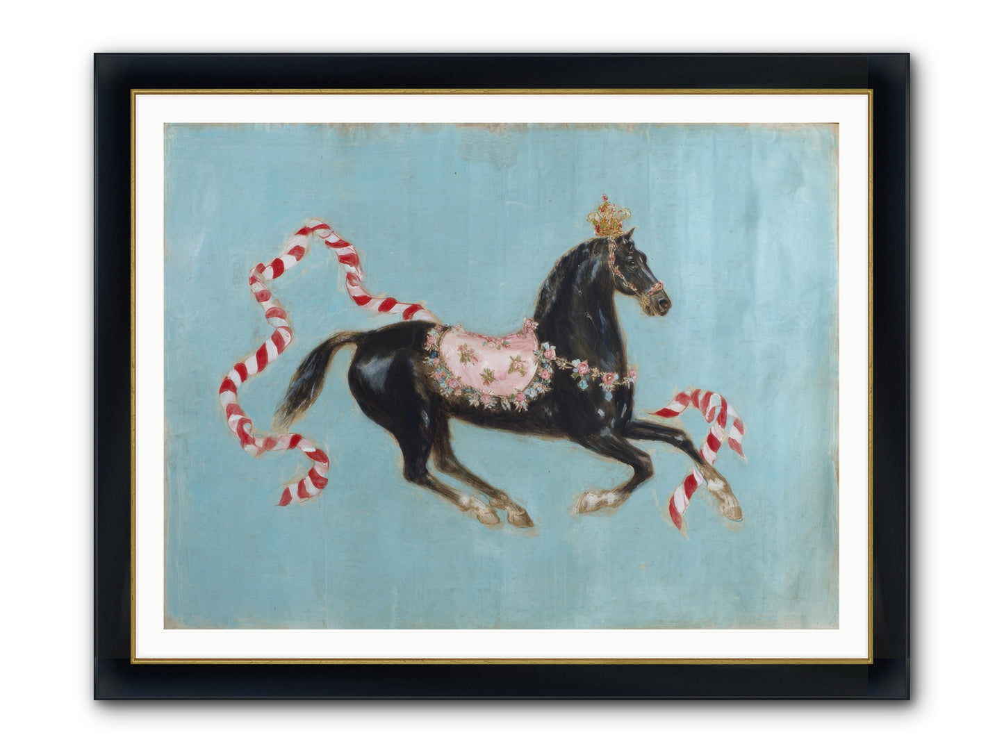 The Duchess Sleeps In Silk Paint Framed Print - Wide Black w/Gold 48x36