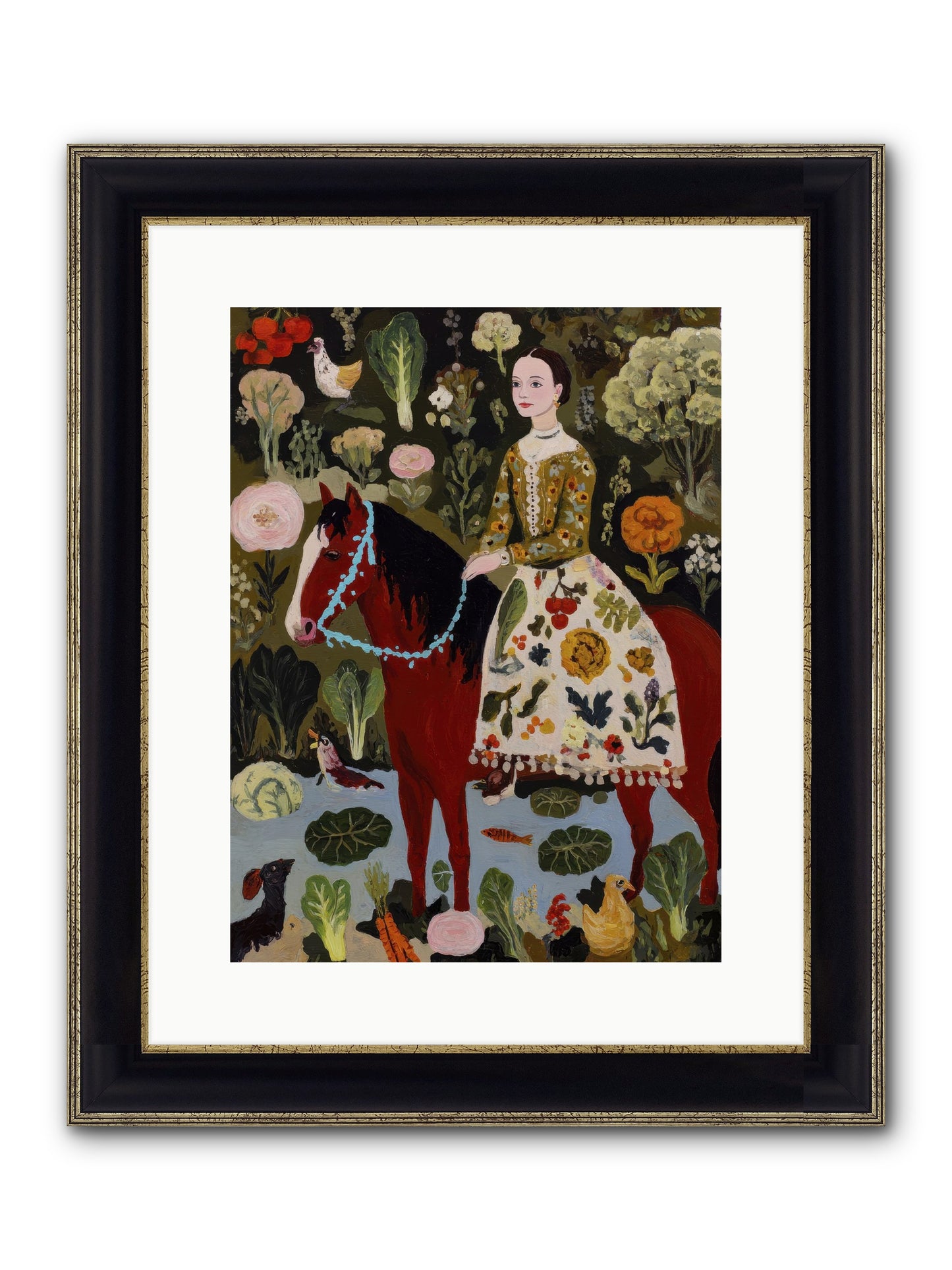 The Duchess Went Barefoot Framed Print - Black & Gold 12x16