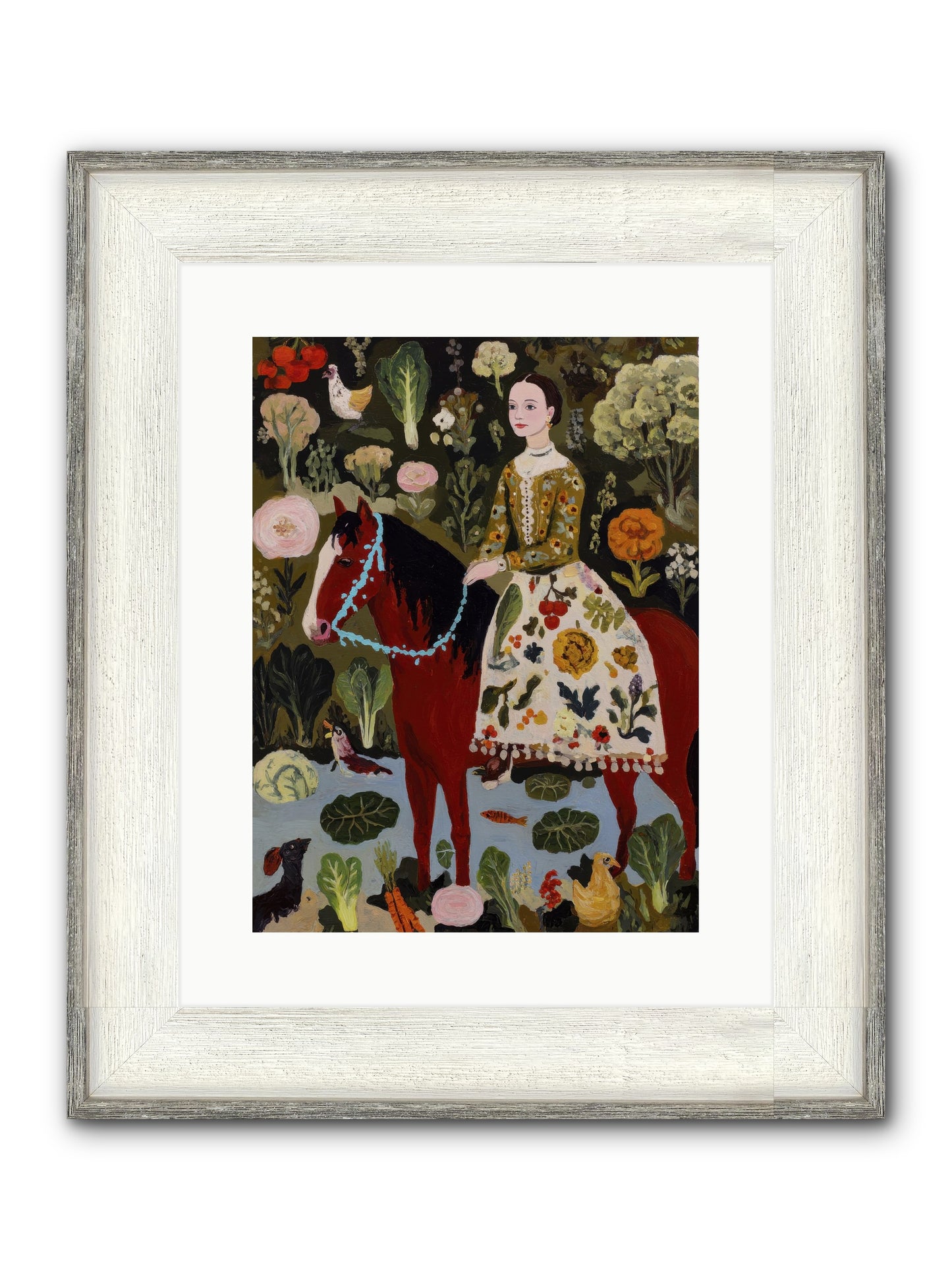 The Duchess Went Barefoot Framed Print - Driftwood White 12x16