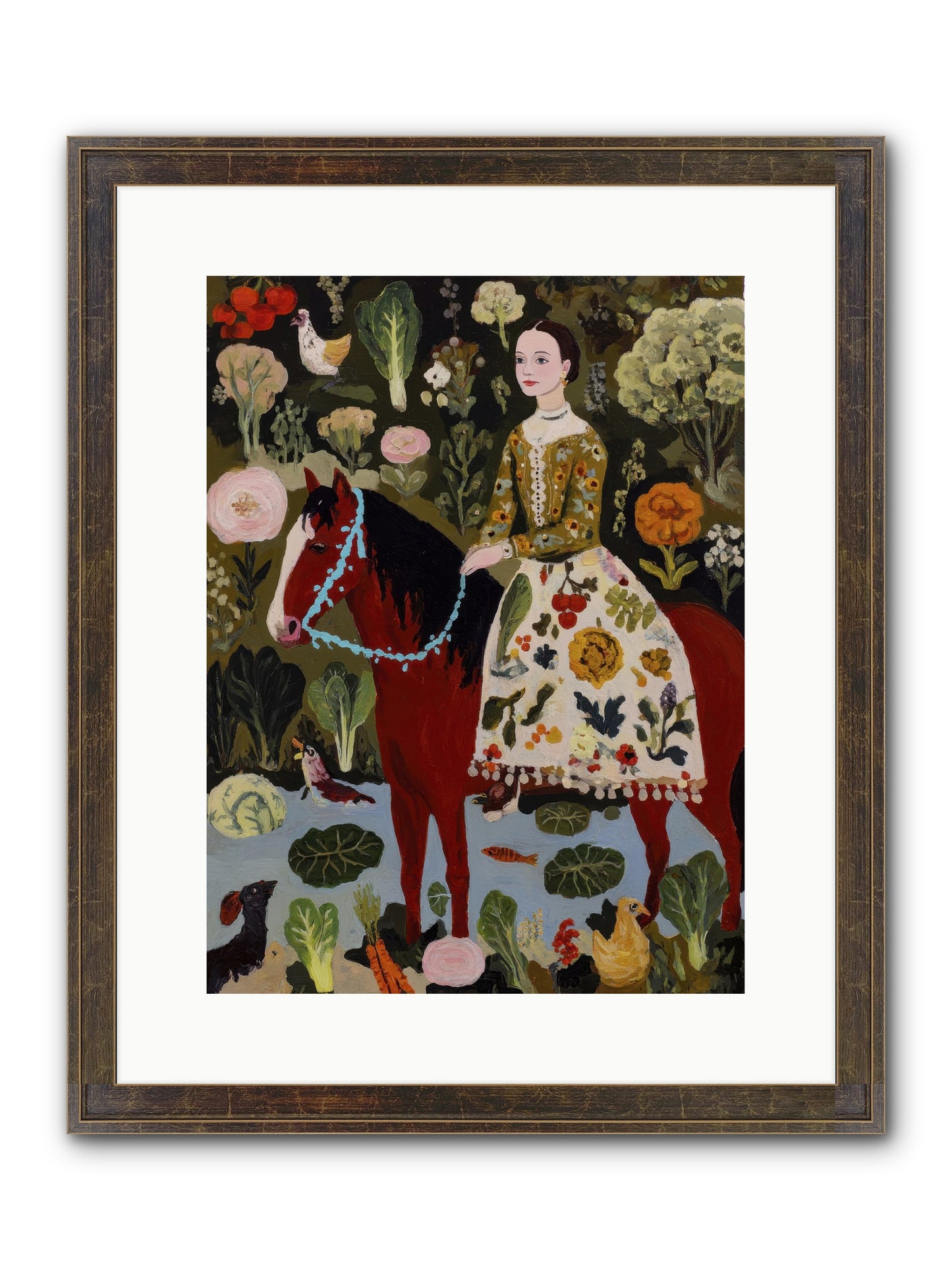 The Duchess Went Barefoot Framed Print - Slimwoods Black/Gold 12x16
