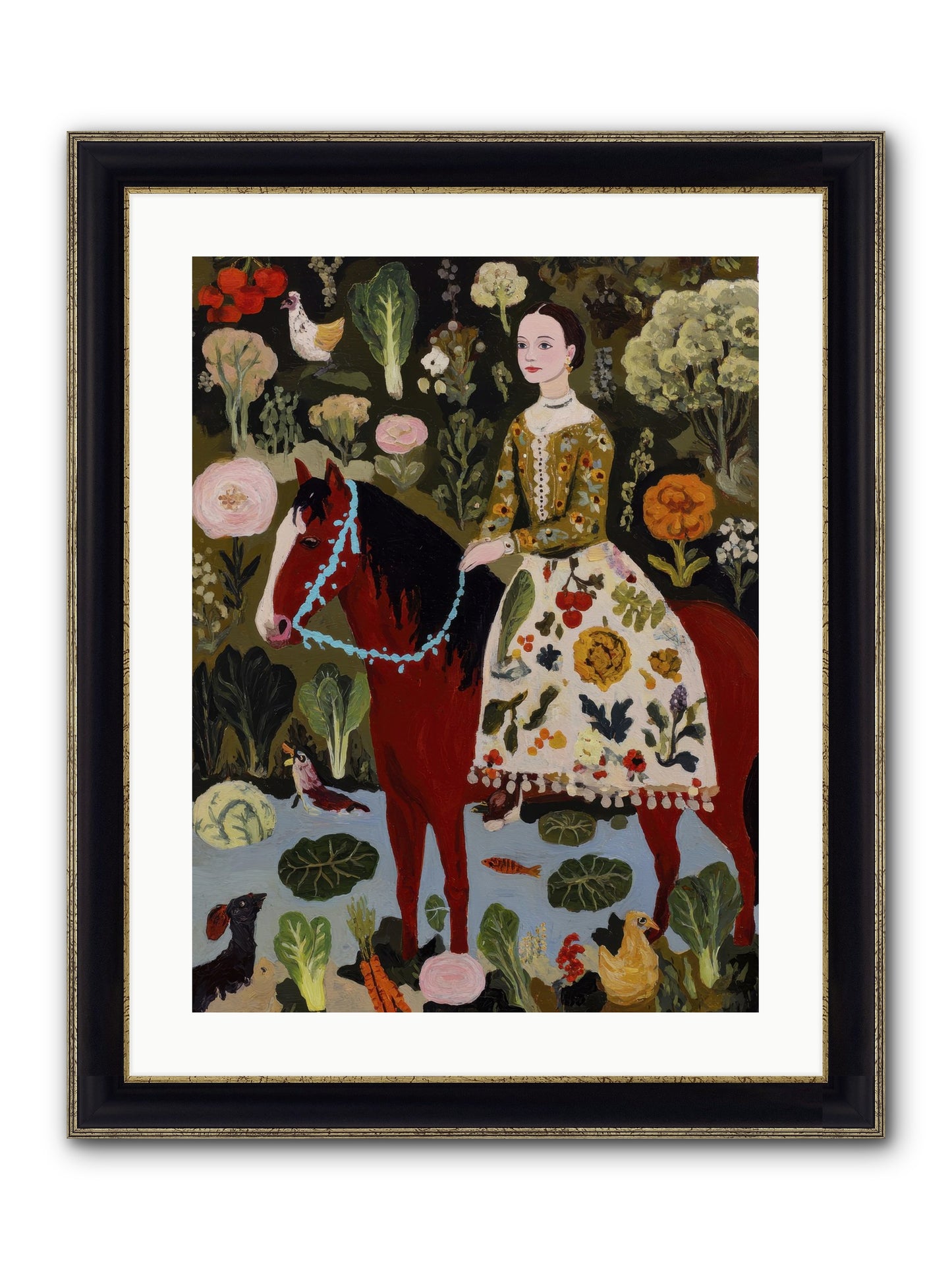 The Duchess Went Barefoot Framed Print - Black & Gold 18x24