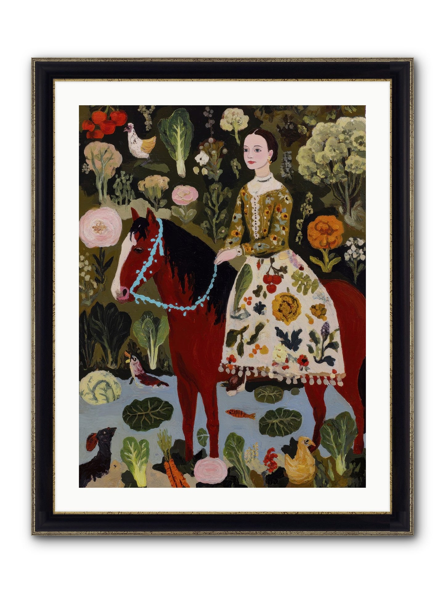 The Duchess Went Barefoot Framed Print - Black & Gold 24x32