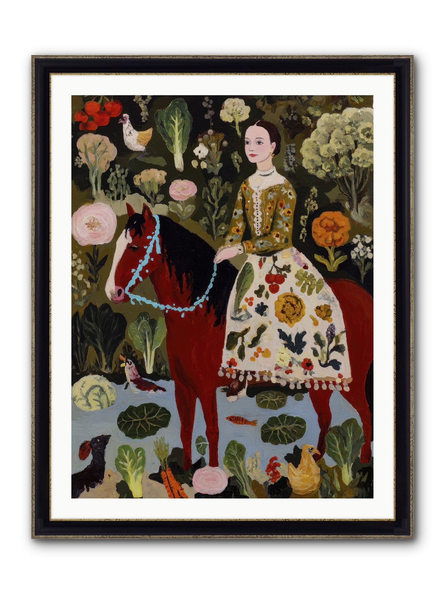 The Duchess Went Barefoot Framed Print - Black & Gold 30x40