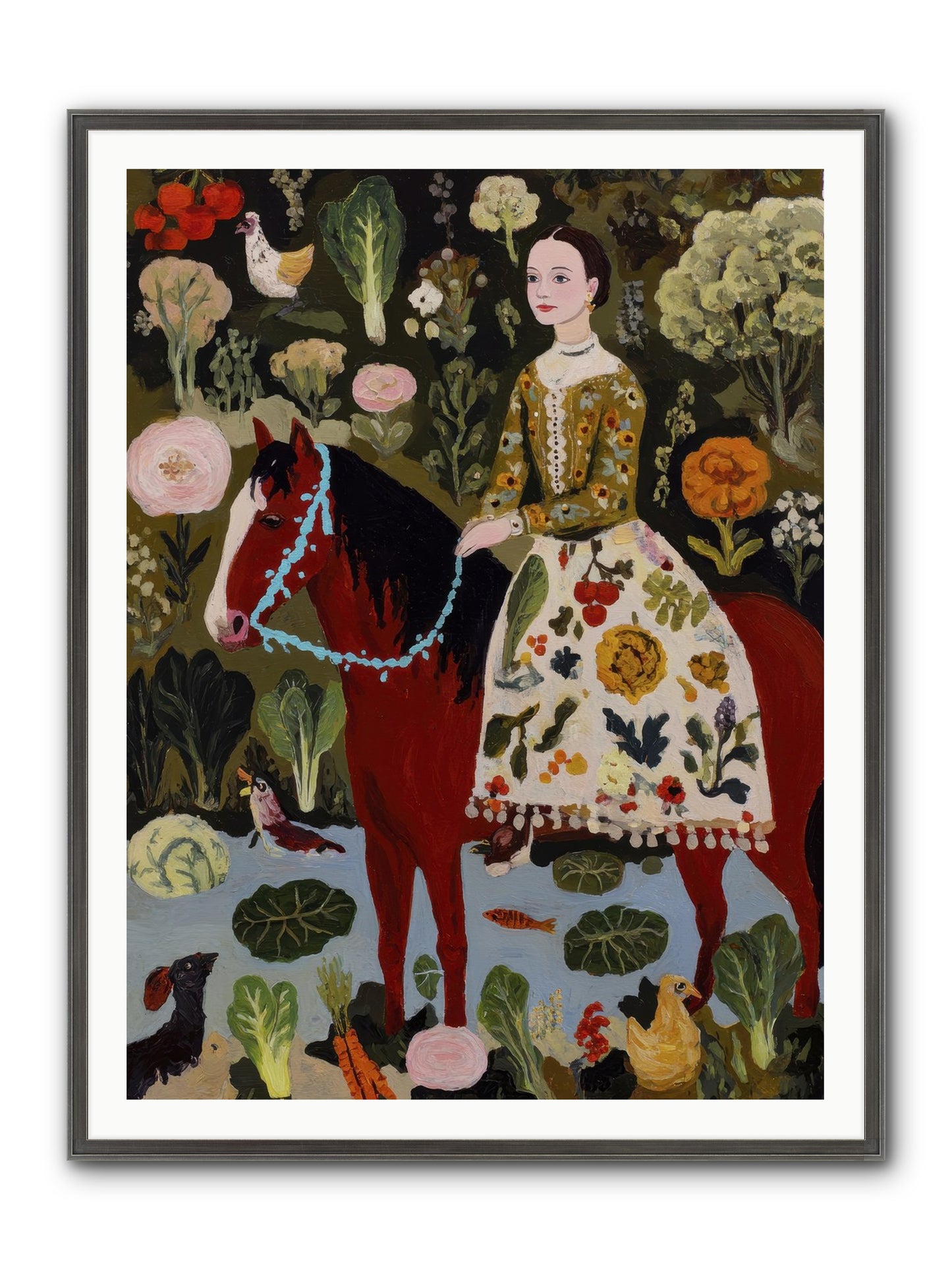 The Duchess Went Barefoot Framed Print - Slimwoods Black/Silver 36x48