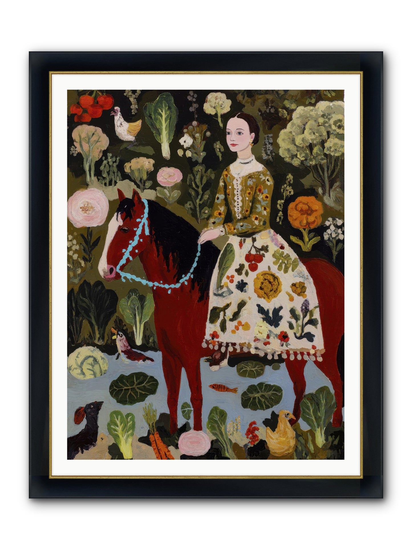 The Duchess Went Barefoot Framed Print - Wide Black w/Gold 36x48