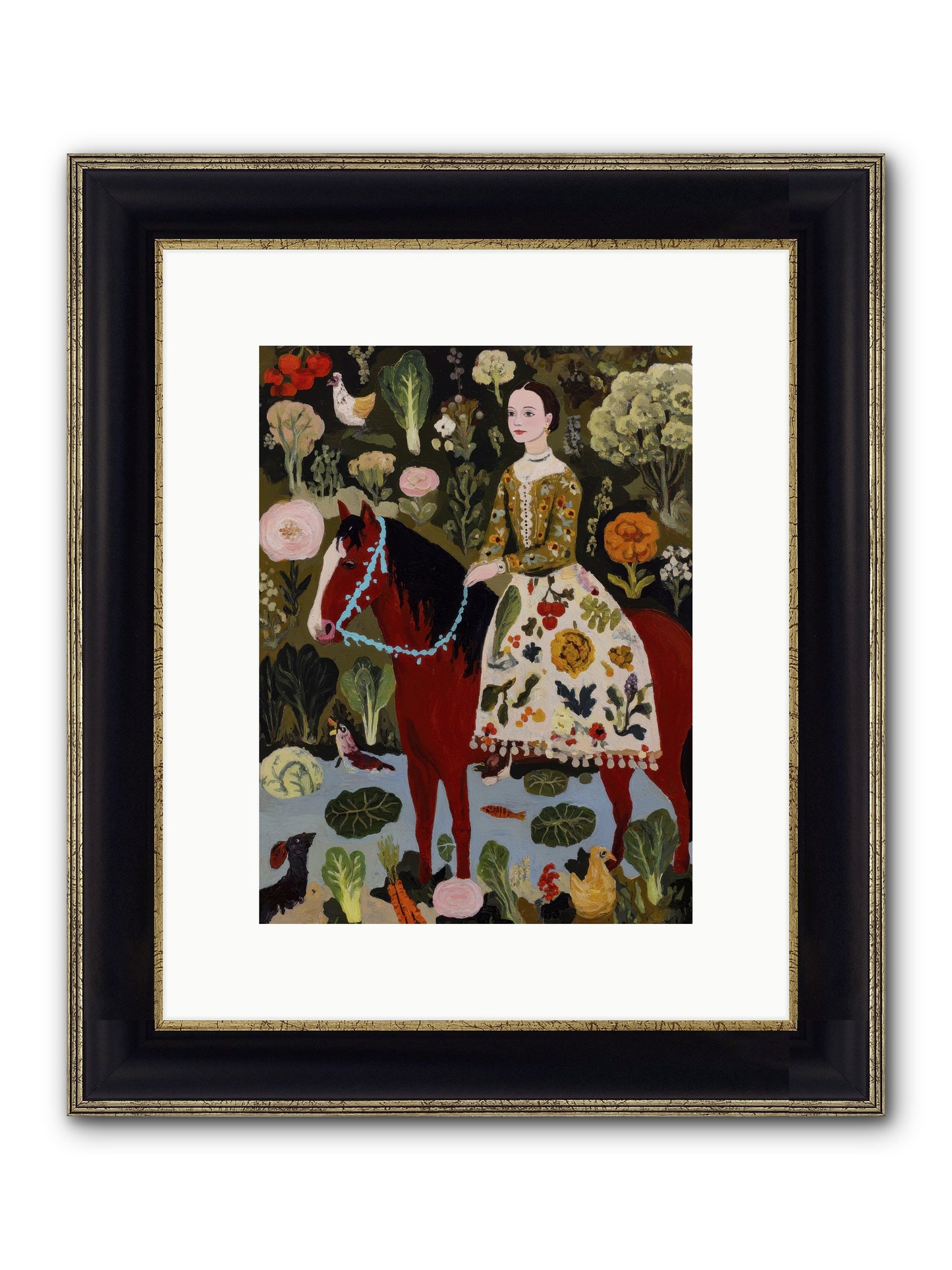 The Duchess Went Barefoot Framed Print - Black & Gold 9x12