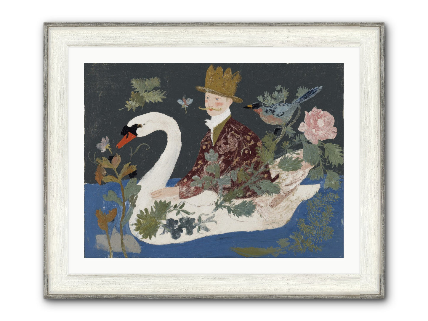 The Duke Who Sailed On Dreams Framed Print - Driftwood White 32x24