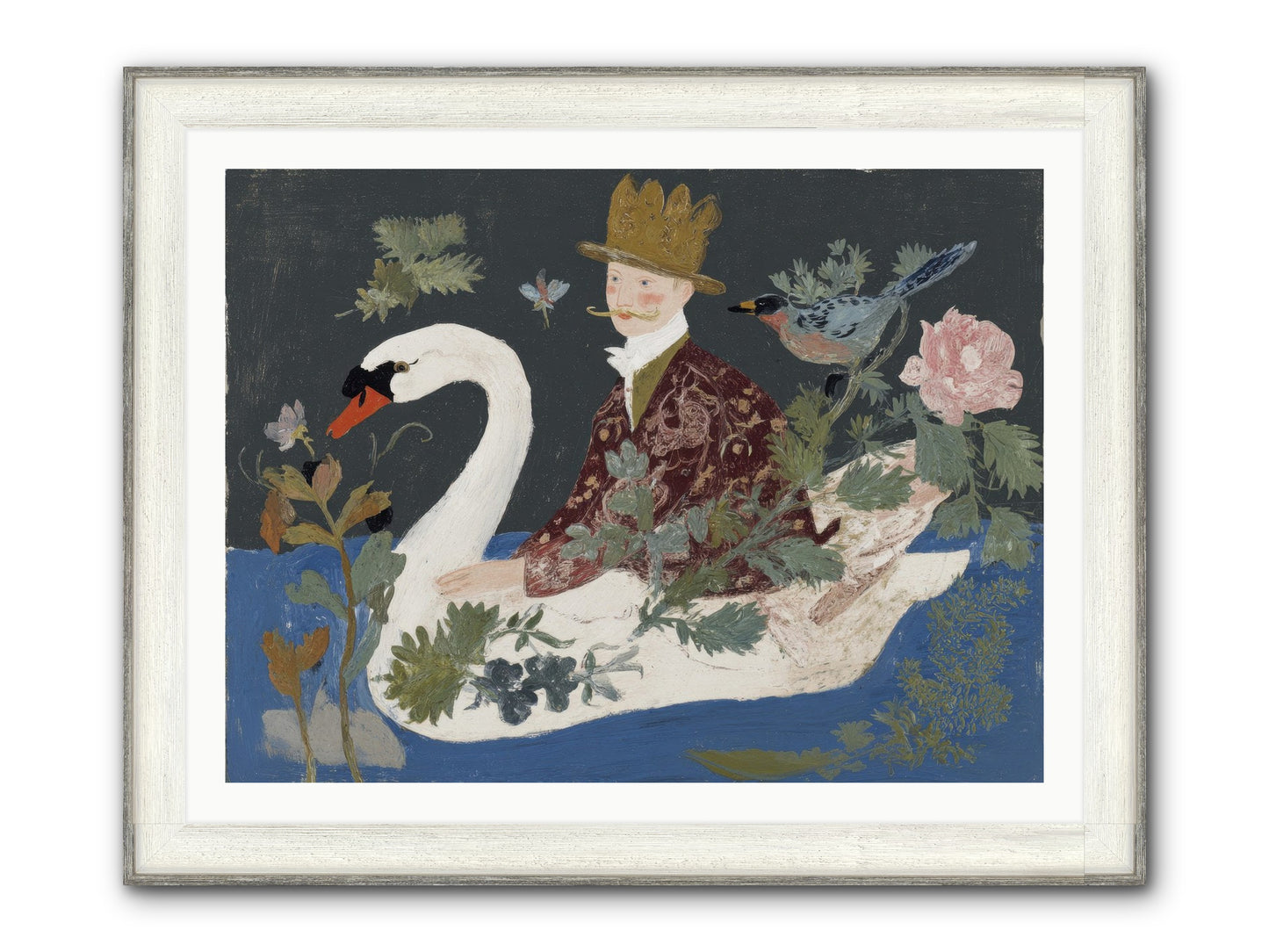 The Duke Who Sailed On Dreams Framed Print - Driftwood White 40x30