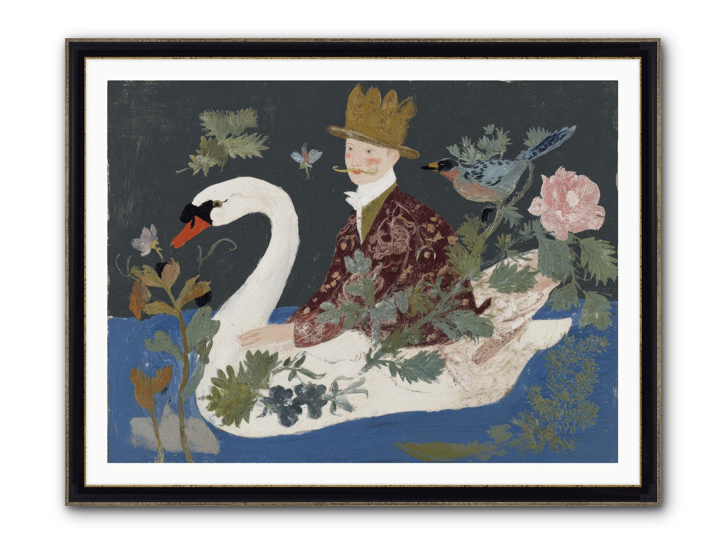 The Duke Who Sailed On Dreams Framed Print - Black & Gold 48x36