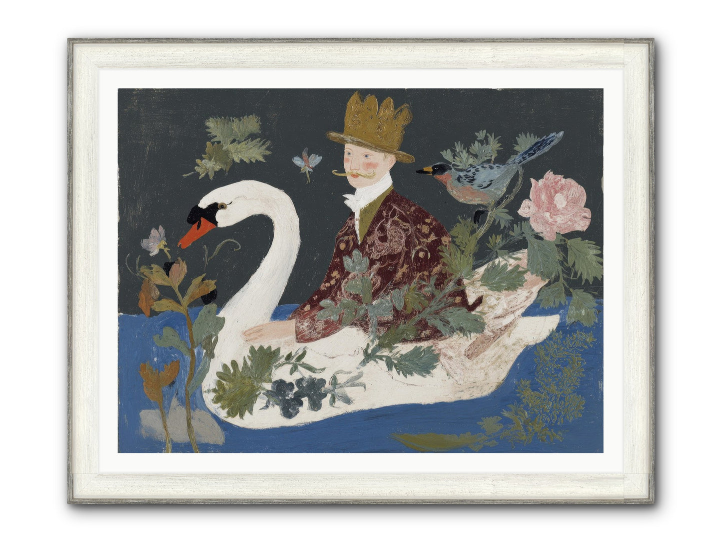 The Duke Who Sailed On Dreams Framed Print - Driftwood White 48x36