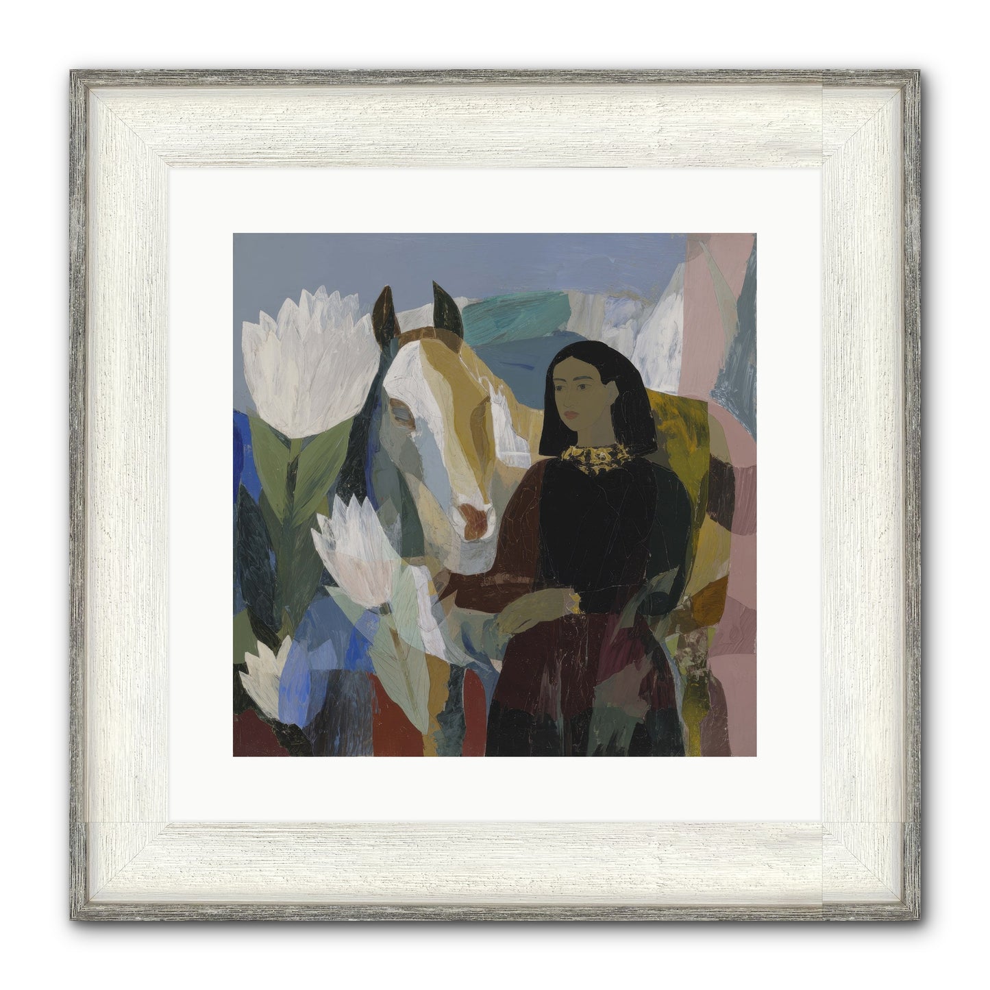 The Dusk We Share Framed Print - Driftwood White 16x16