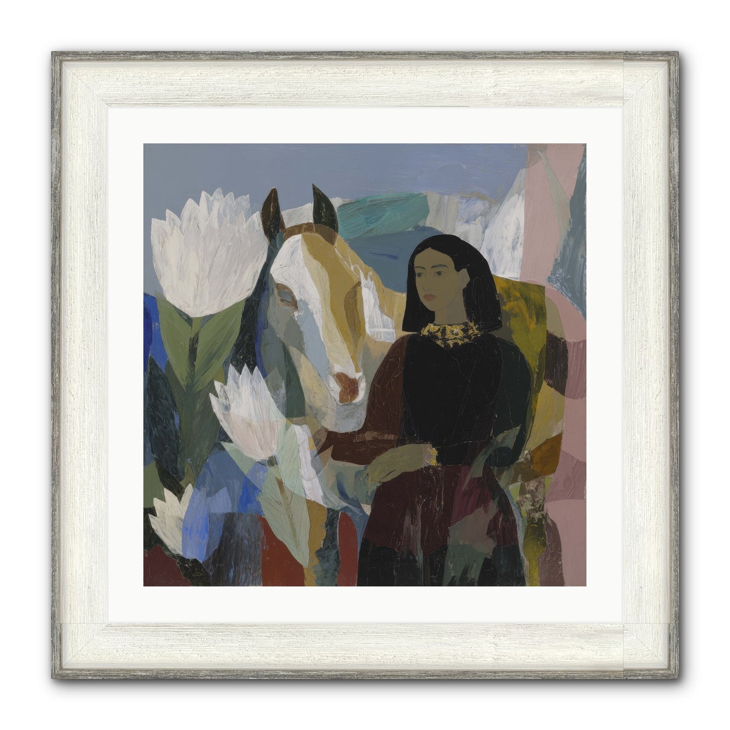 The Dusk We Share Framed Print - Driftwood White 24x24