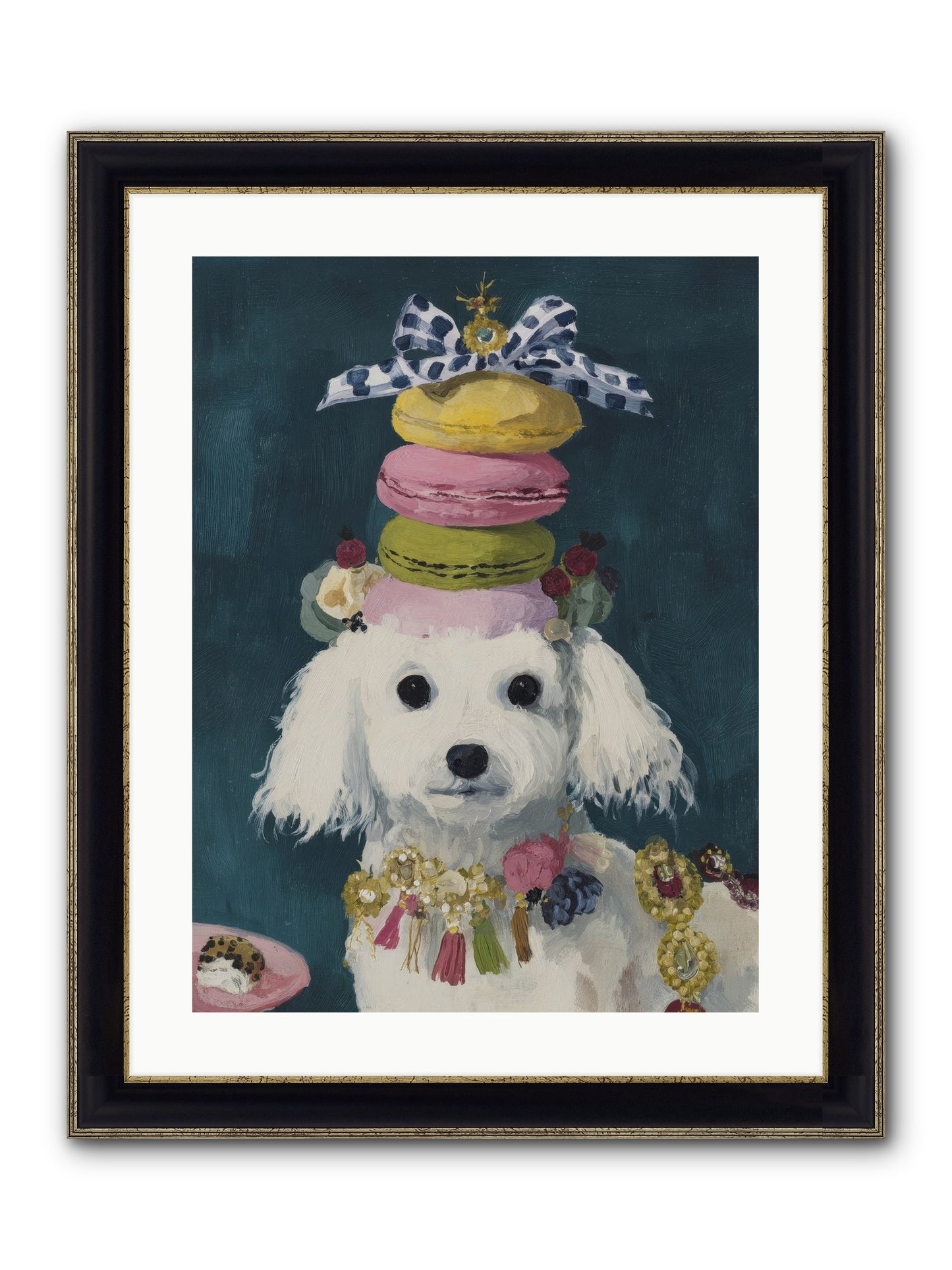 The Earl Of Macarons Framed Print - Black & Gold 18x24