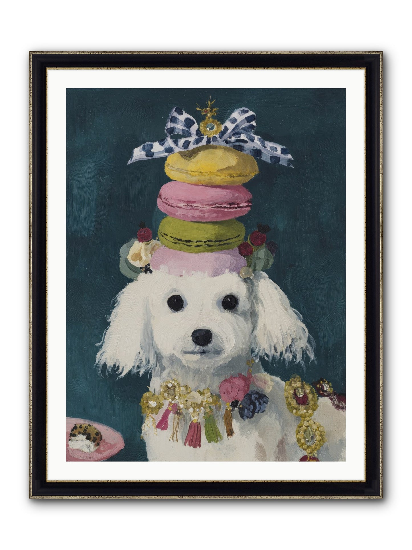 The Earl Of Macarons Framed Print - Black & Gold 30x40
