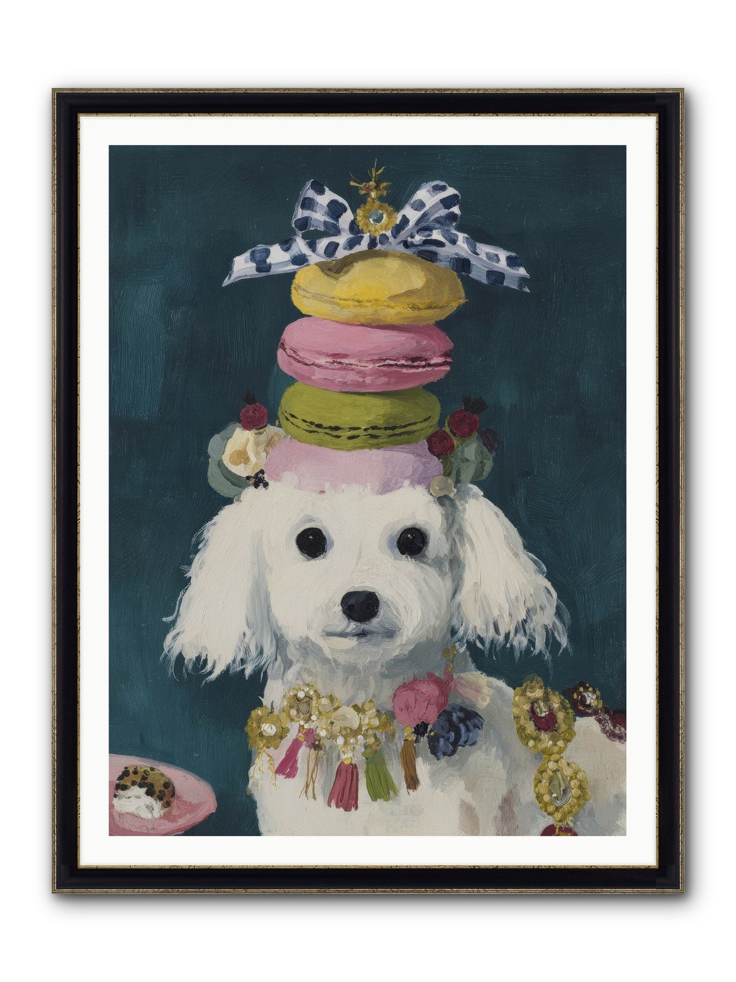 The Earl Of Macarons Framed Print - Black & Gold 36x48