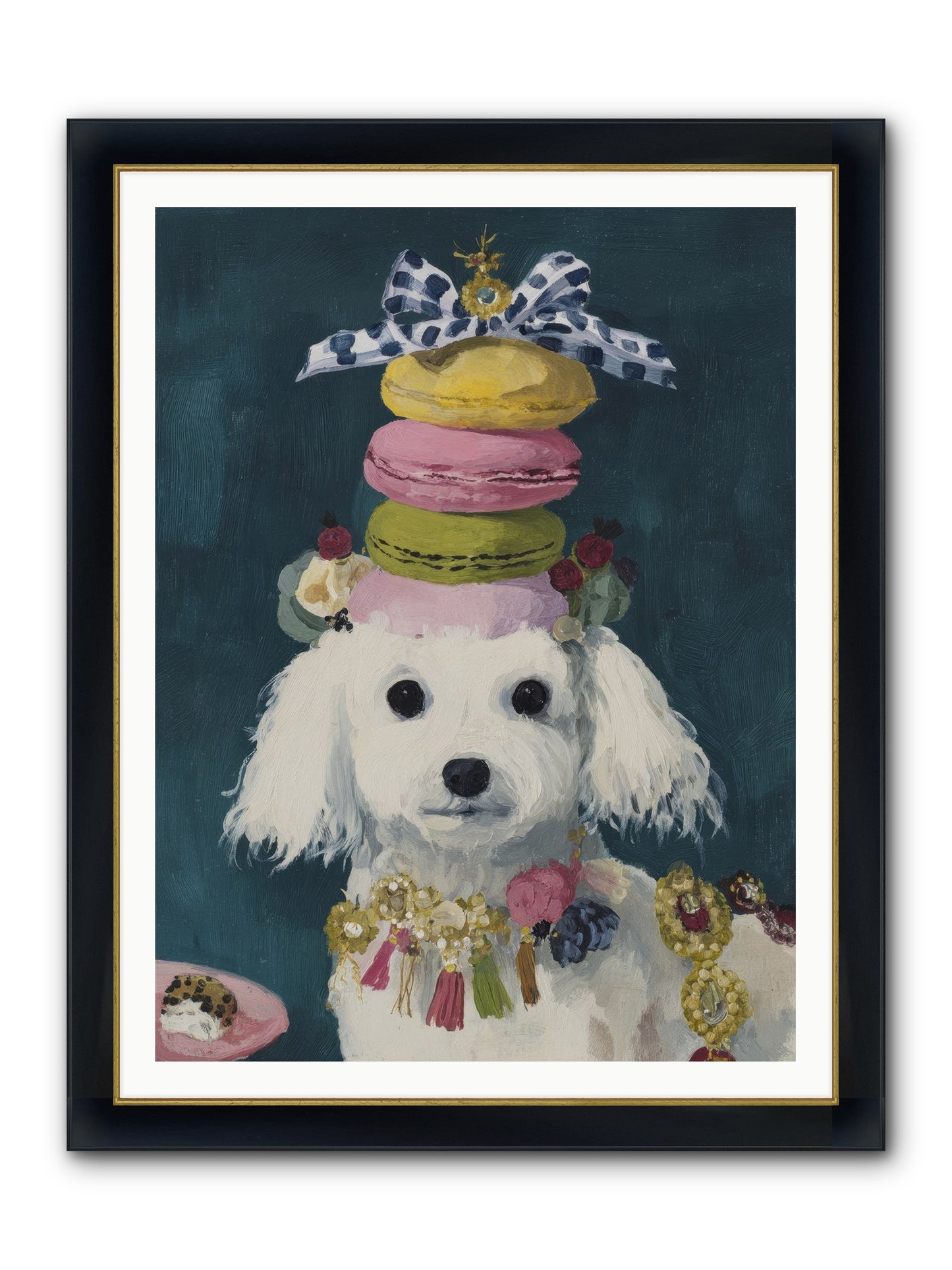 The Earl Of Macarons Framed Print - Wide Black w/Gold 36x48