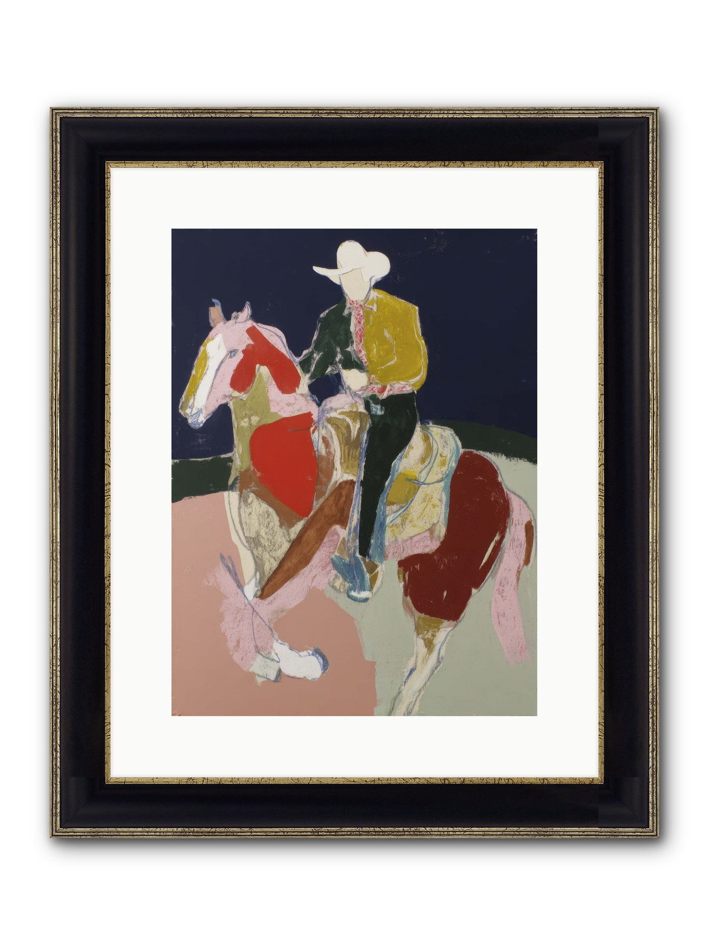 The Echo After Galloping Framed Print - Black & Gold 12x16