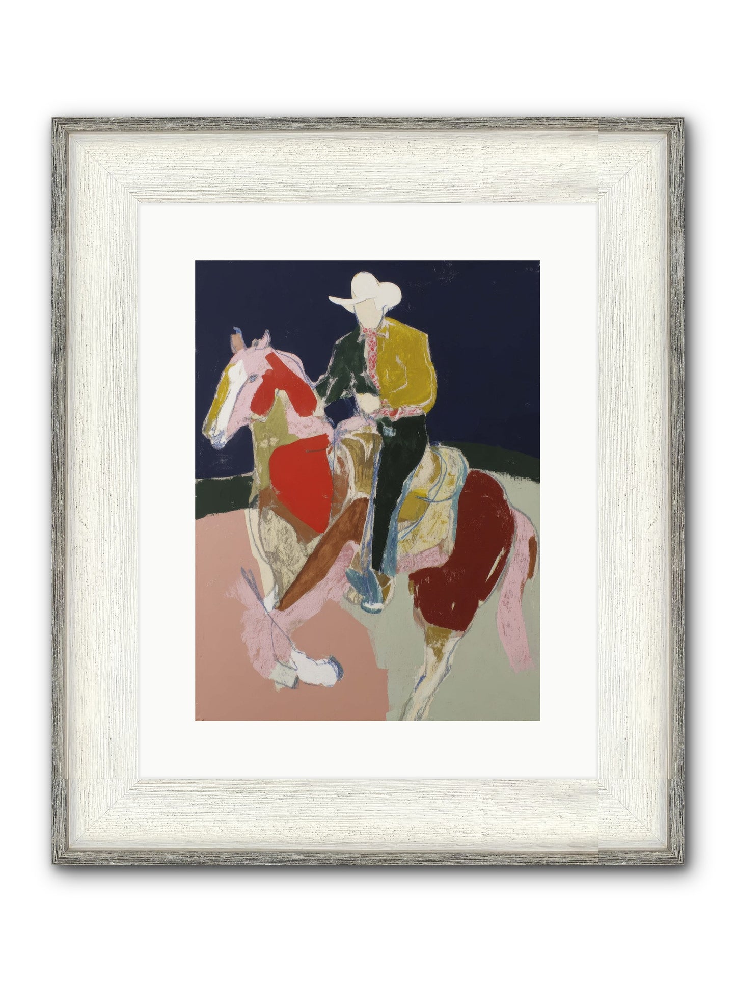 The Echo After Galloping Framed Print - Driftwood White 12x16