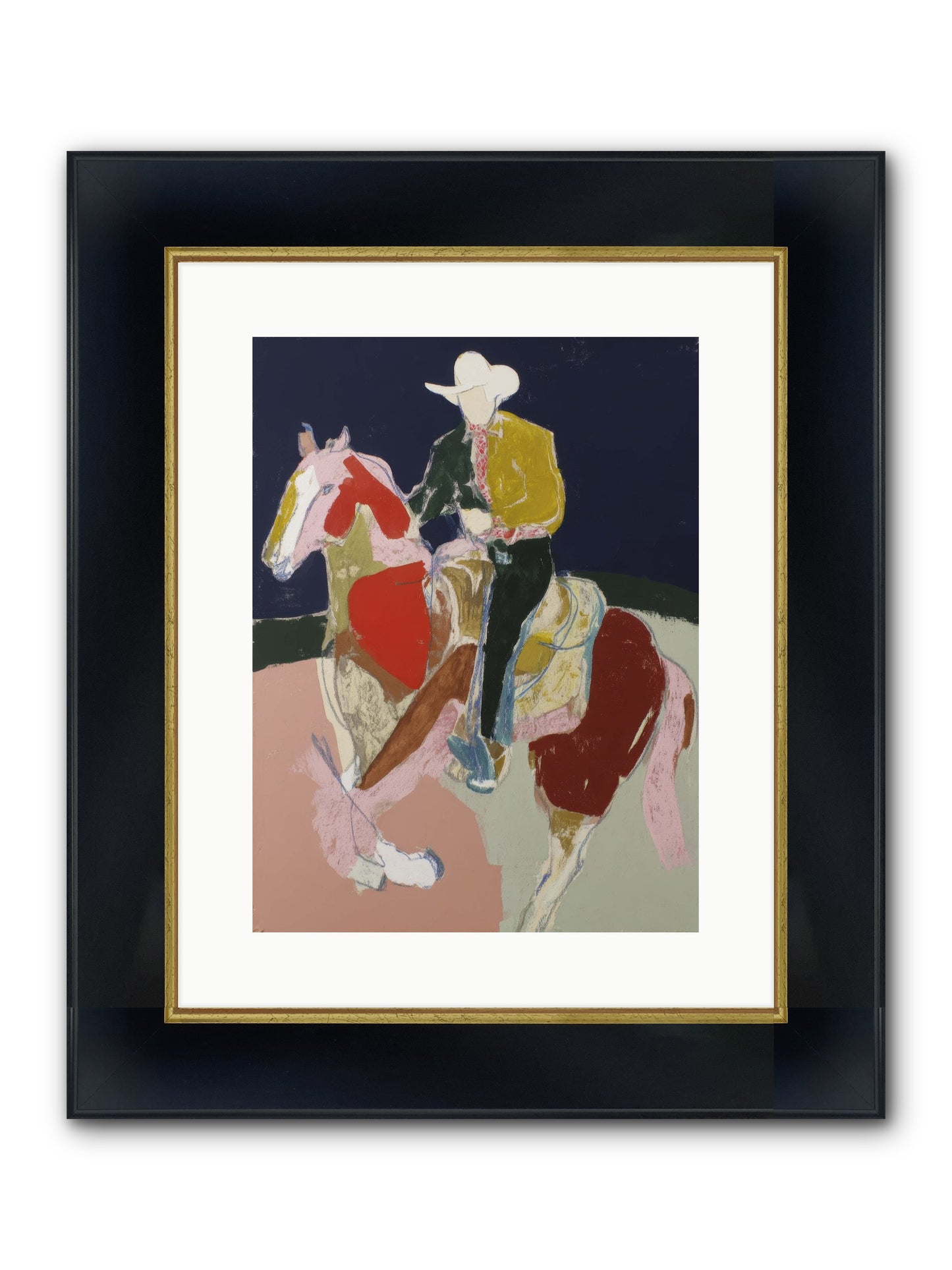 The Echo After Galloping Framed Print - Wide Black w/Gold 12x16