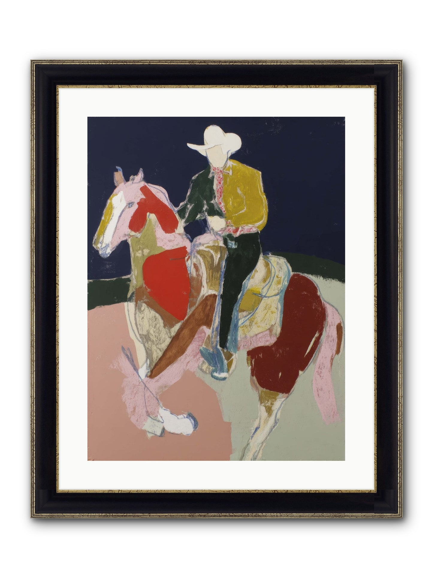 The Echo After Galloping Framed Print - Black & Gold 18x24