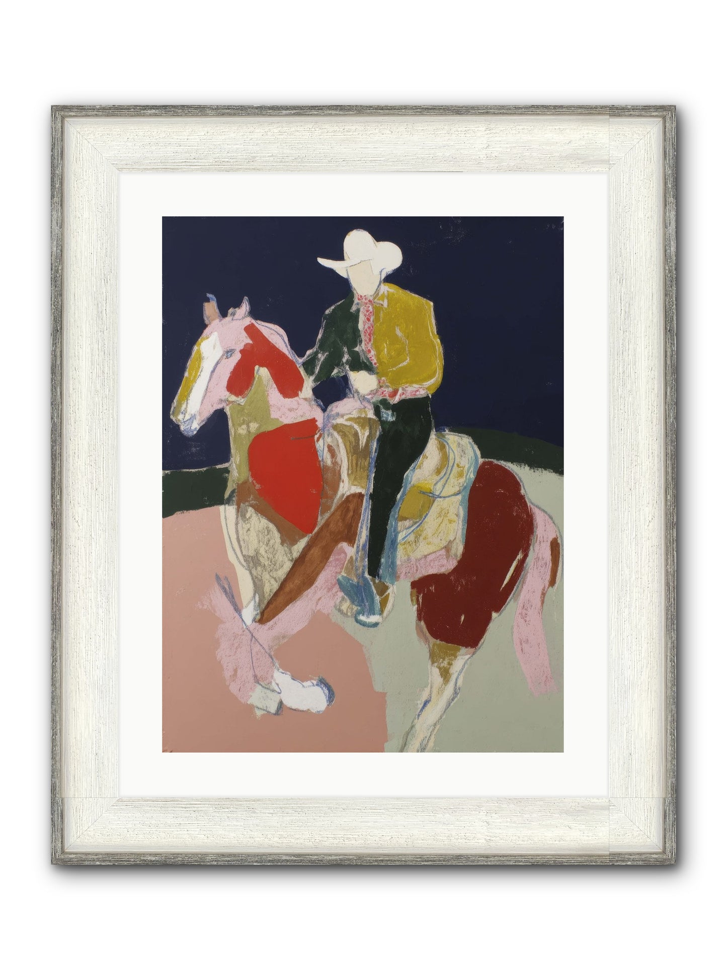 The Echo After Galloping Framed Print - Driftwood White 18x24