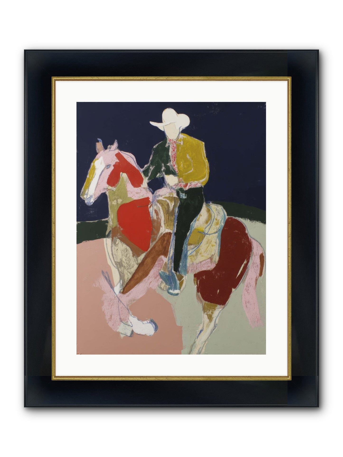 The Echo After Galloping Framed Print - Wide Black w/Gold 18x24