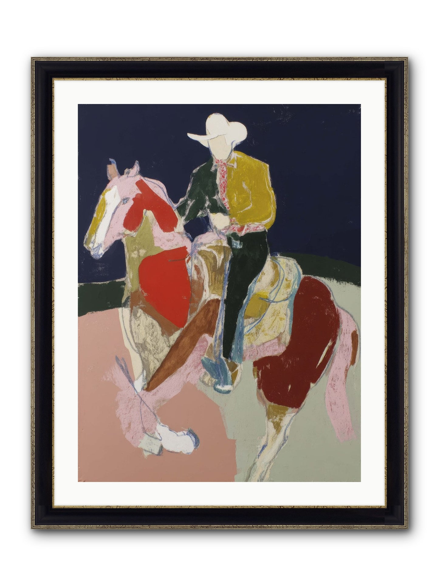 The Echo After Galloping Framed Print - Black & Gold 24x32