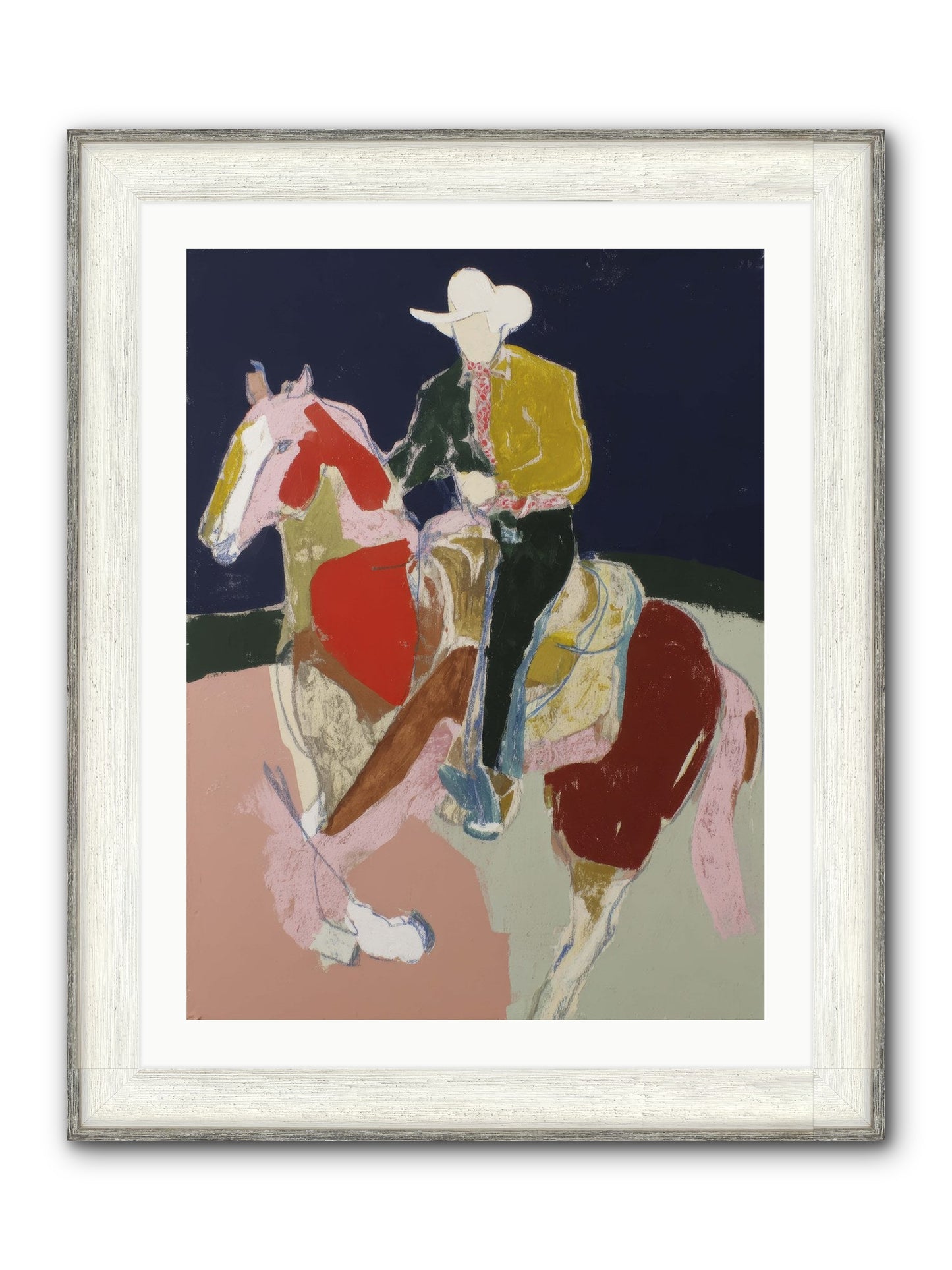 The Echo After Galloping Framed Print - Driftwood White 24x32